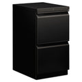 HON Brigade Mobile Pedestal, Left or Right, 2 Letter-Size File Drawers, Black, 15" x 19.88" x 28"