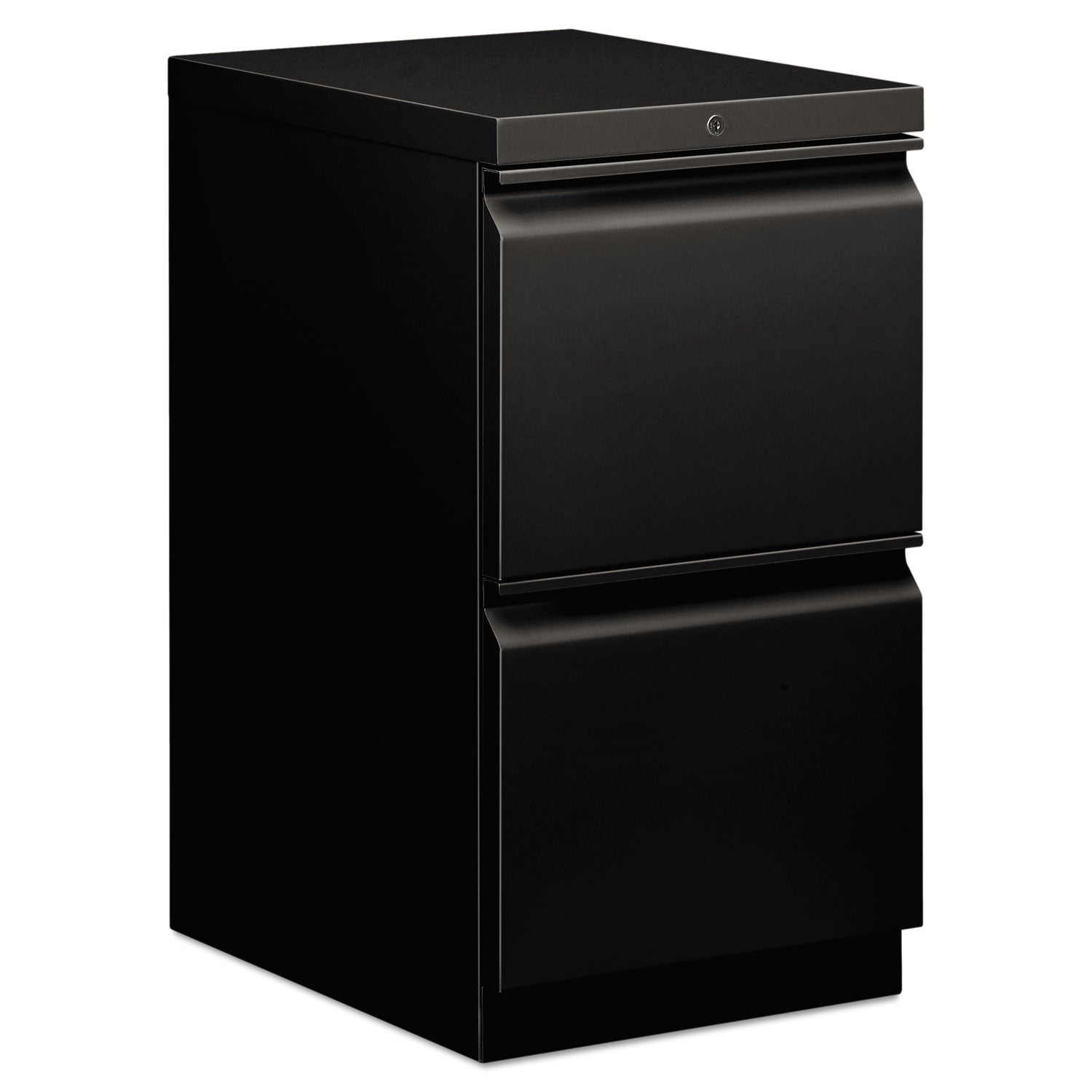 HON Brigade Mobile Pedestal, Left or Right, 2 Letter-Size File Drawers, Black, 15" x 19.88" x 28"