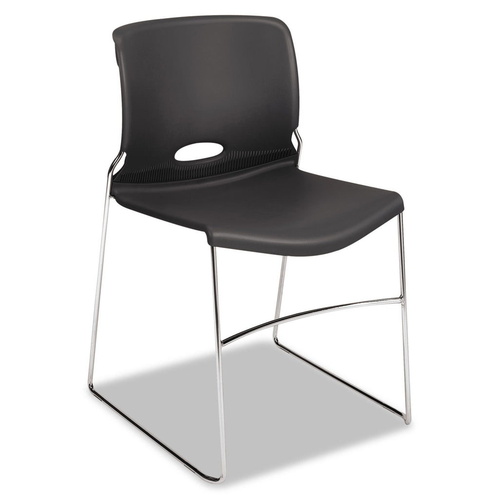 HON Olson Stacker High Density Chair, Supports Up to 300 lb, Lava Seat/Back, Chrome Base, 4/Carton