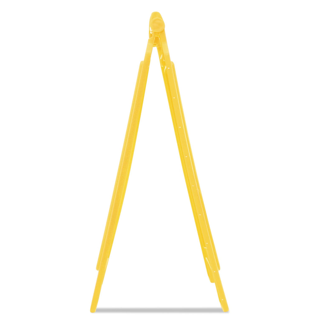 Rubbermaid Multilingual "Caution" Floor Sign,  11 x 12 x 25, Bright Yellow