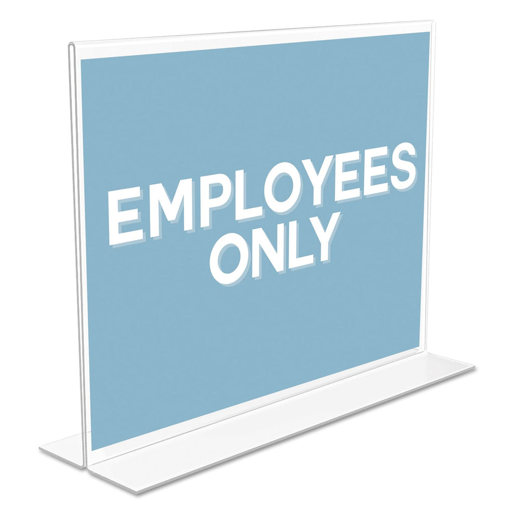 deflecto Classic Image Double-Sided Sign Holder, 11 x 8.5 Insert, Clear