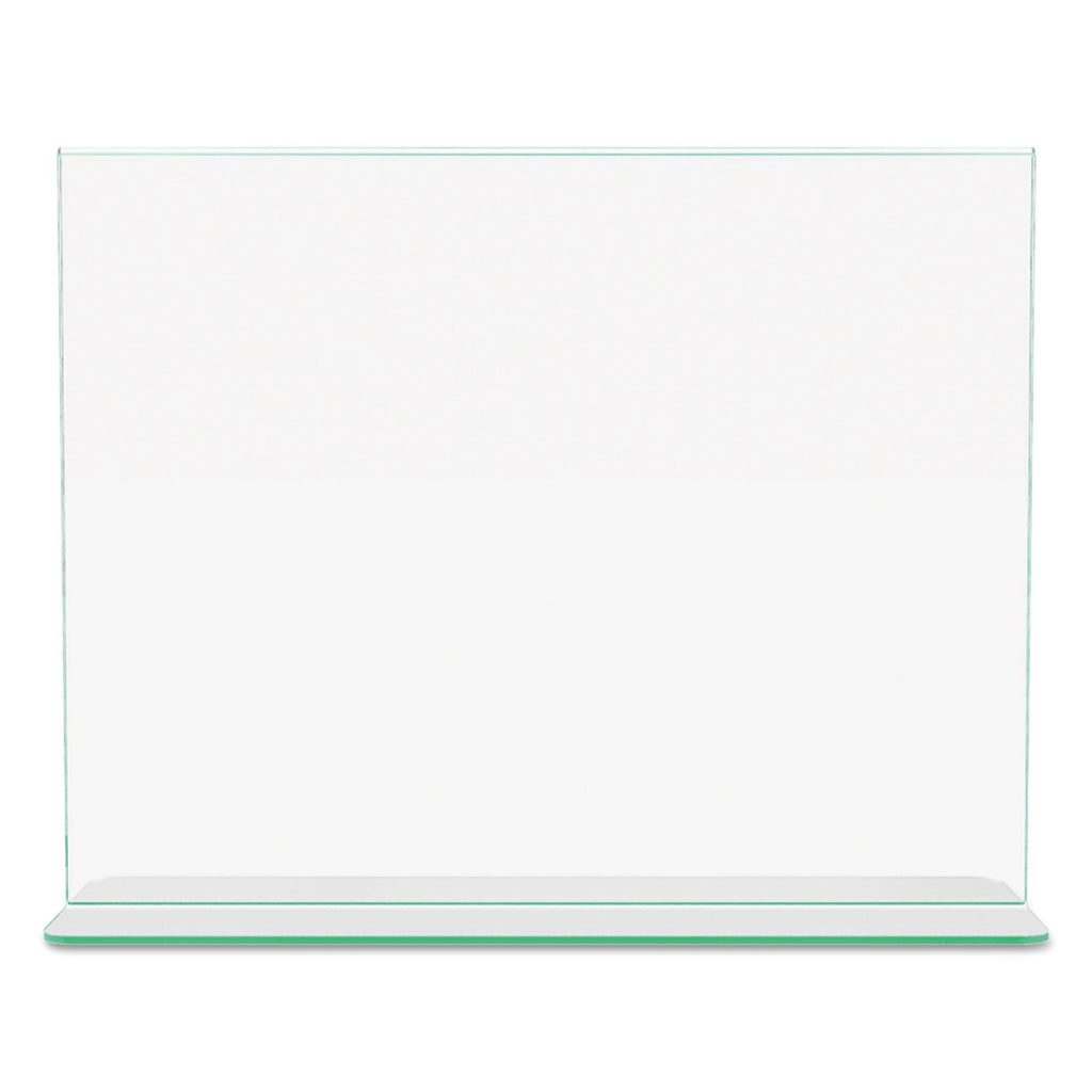 deflecto Superior Image Premium Green Edge Sign Holders, 11 x 8.5 Insert, Clear/Green