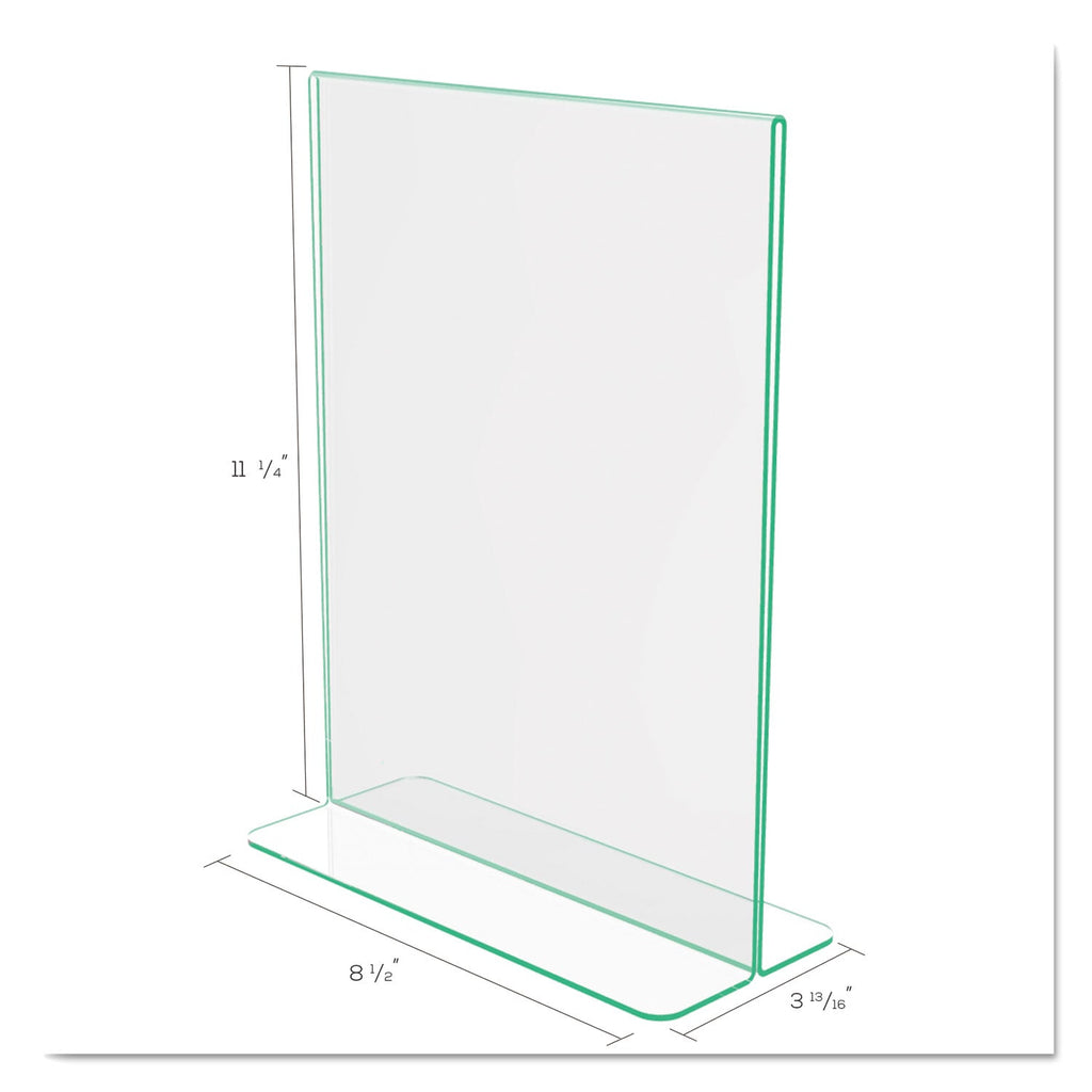 deflecto Superior Image Premium Green Edge Sign Holders, 8.5 x 11 Insert, Clear/Green