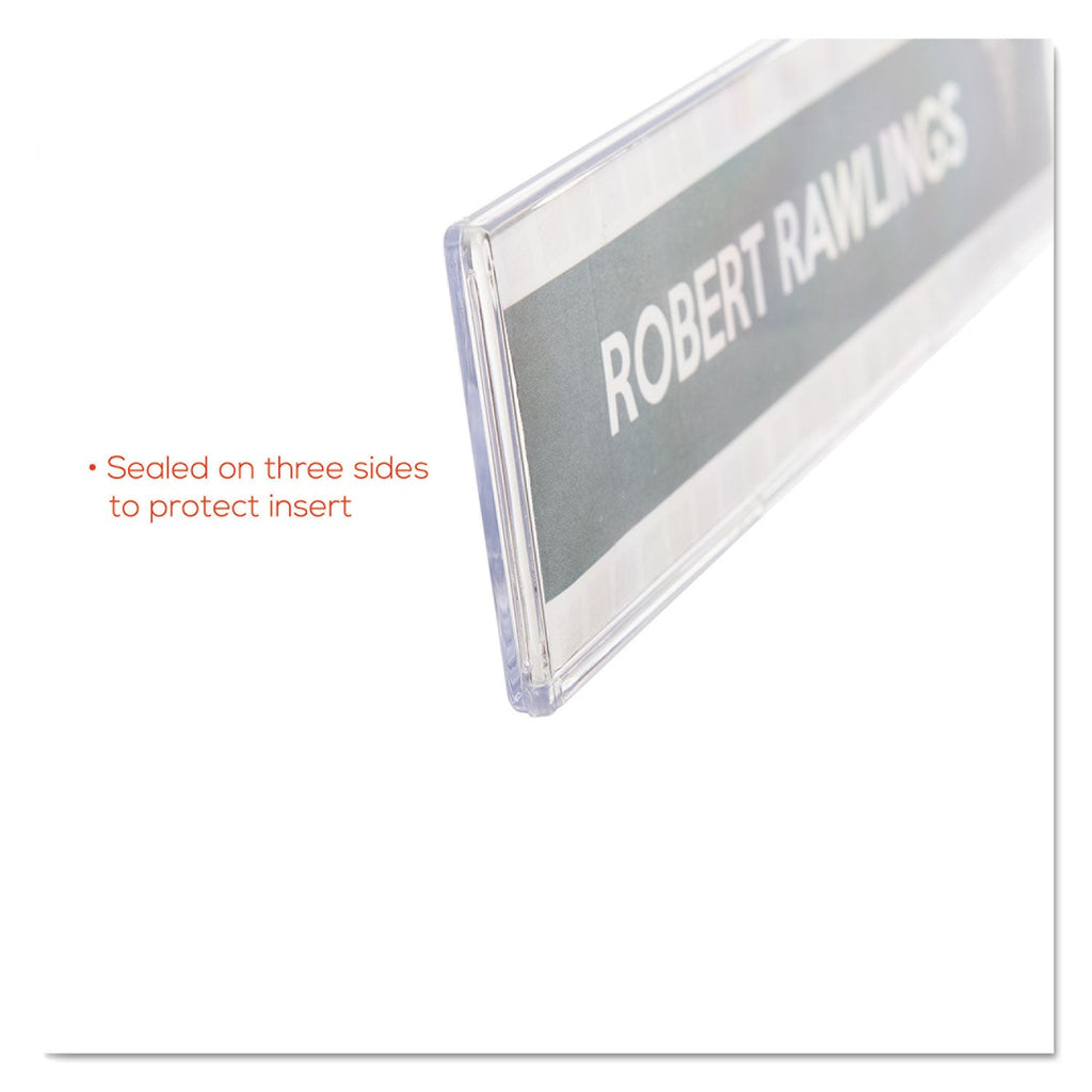 deflecto Superior Image Cubicle Nameplate Sign Holder, 8.5 x 2 Insert, Clear