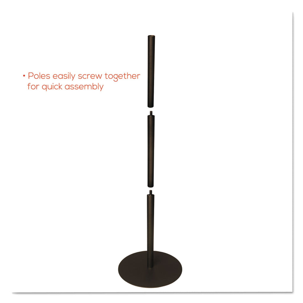 deflecto Double-Sided Magnetic Sign Display, 8.5 x 11 Insert, 56" Tall, Clear/Black