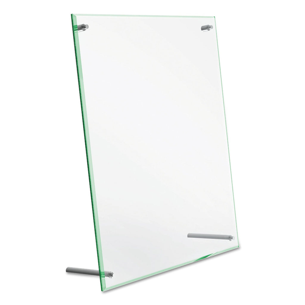 deflecto Superior Image Beveled Edge Sign Holder, Letter Insert, Clear/Green-Tinted Edges