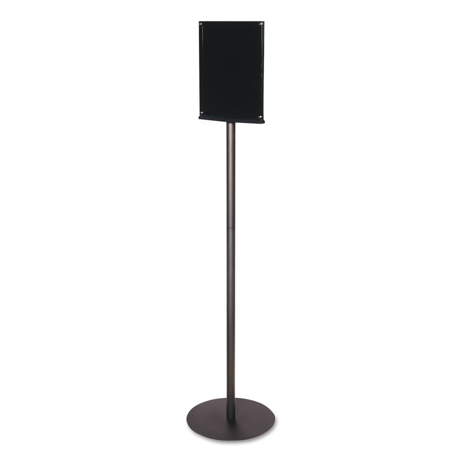 deflecto Double-Sided Magnetic Sign Display, 8.5 x 11 Insert, 56" Tall, Clear/Black