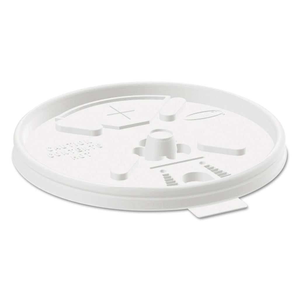 Dart Lift n' Lock Plastic Hot Cup Lids, With Straw Slot, Fits 12 oz to 24 oz Cups, Translucent, 100/Pack, 10 Packs/Carton