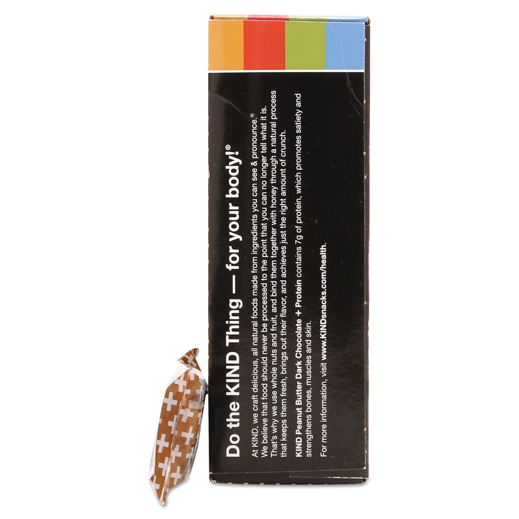 KIND Plus Nutrition Boost Bar, Peanut Butter Dark Chocolate/Protein, 1.4 oz, 12/Box