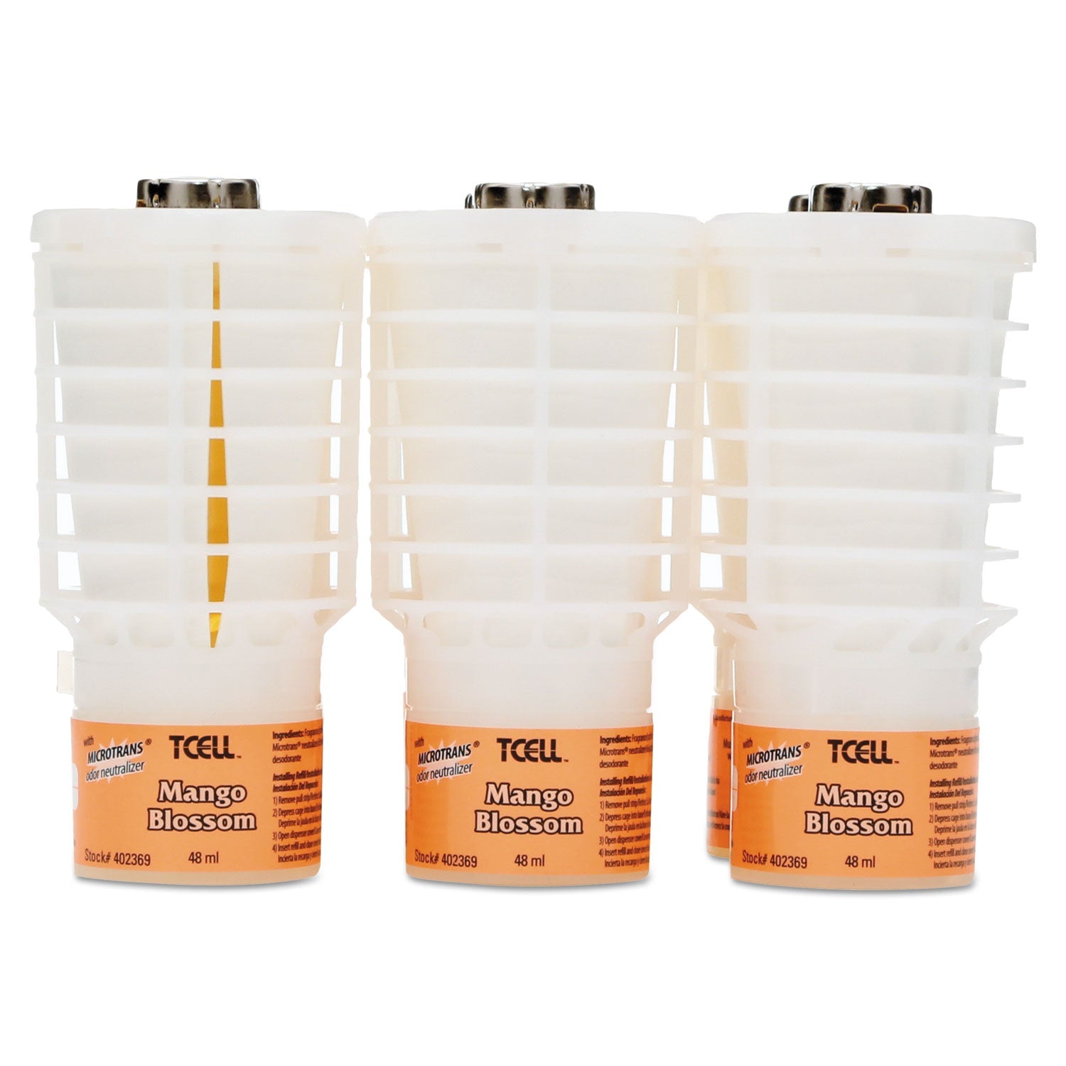 Rubbermaid TCell Microtrans Odor Neutralizer Refill, Mango Blossom, 48 mL, 6/Carton