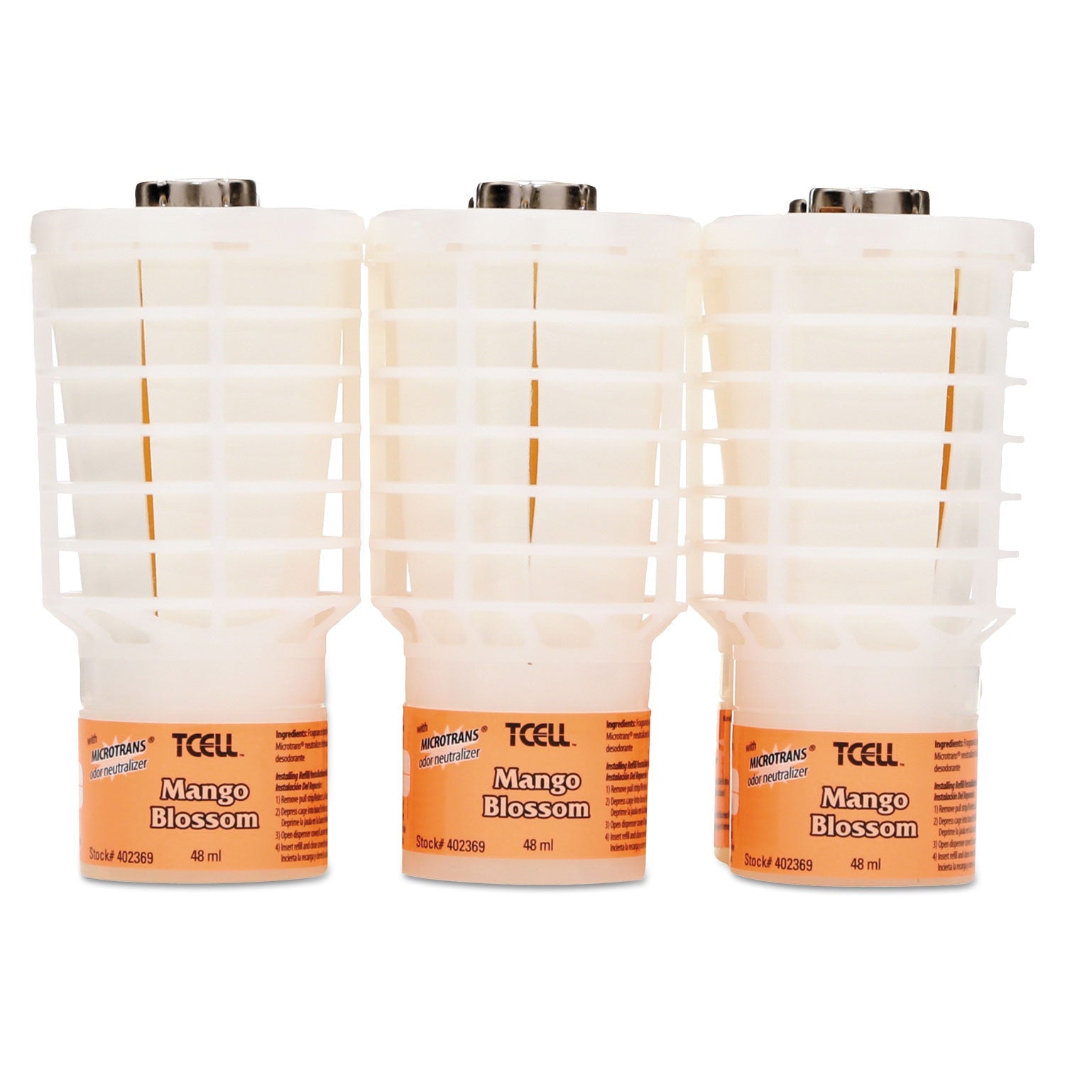 Rubbermaid TCell Microtrans Odor Neutralizer Refill, Mango Blossom, 48 mL, 6/Carton