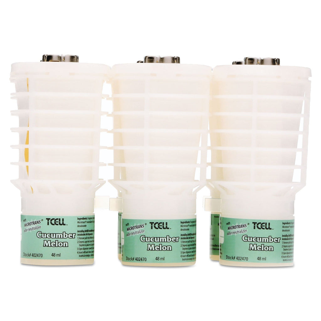 Rubbermaid TCell Microtrans Odor Neutralizer Refill, Cucumber Melon, 1.62 oz, 6/Carton