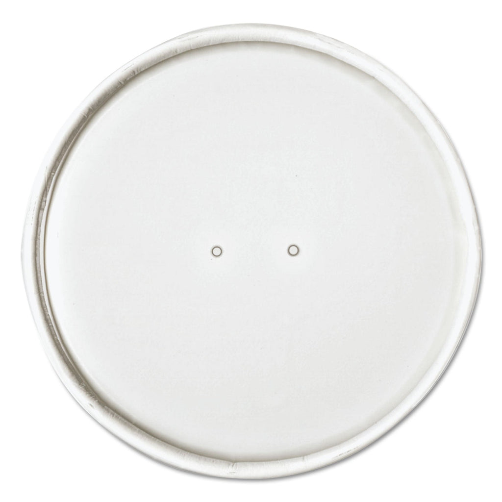Dart Paper Lids for 16 oz Food Containers, Vented, 3.9" Diameter x 0.9"h, White, 25/Bag, 20 Bags/Carton