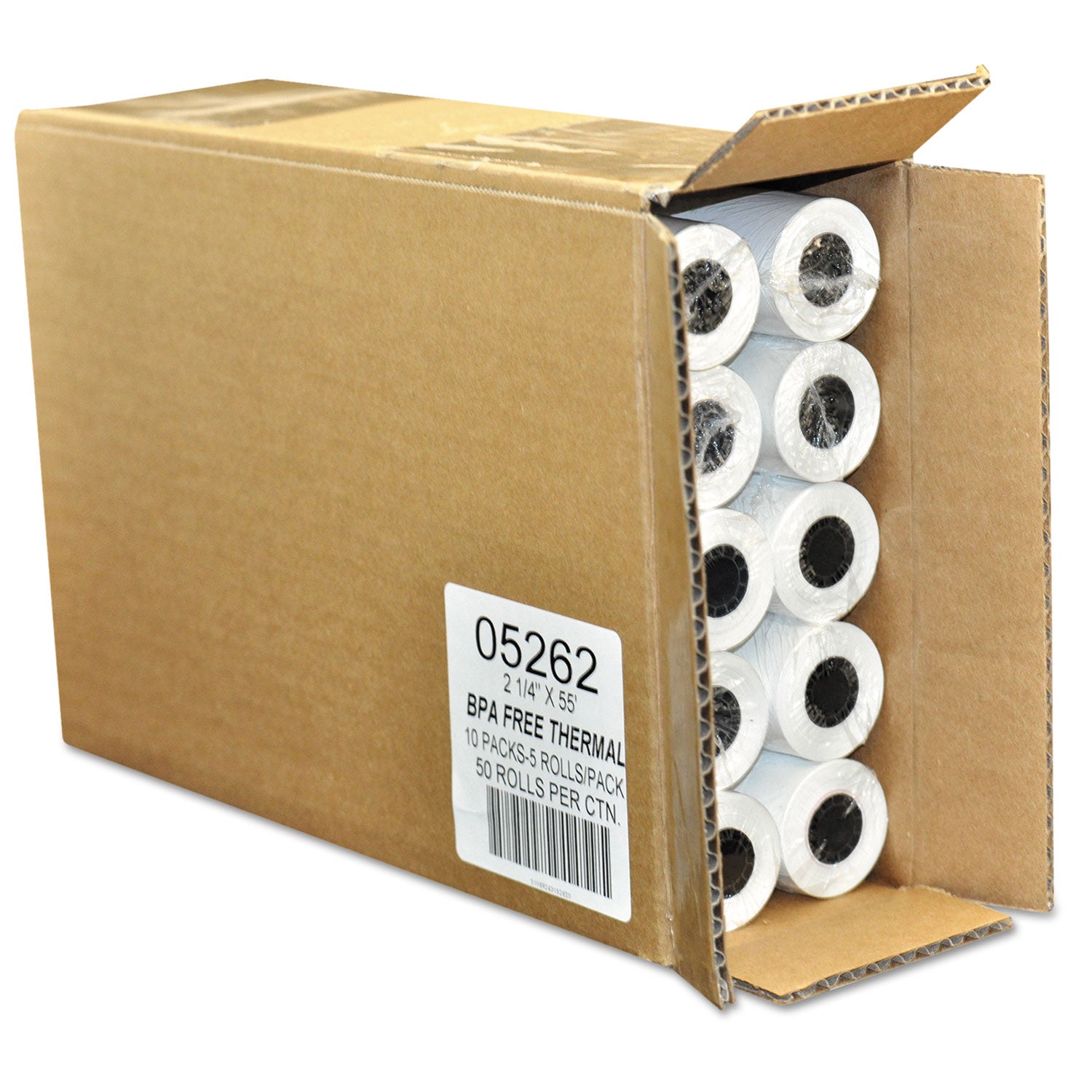 Iconex Direct Thermal Printing Thermal Paper Rolls, 2.25" x 55 ft, White, 50/Carton
