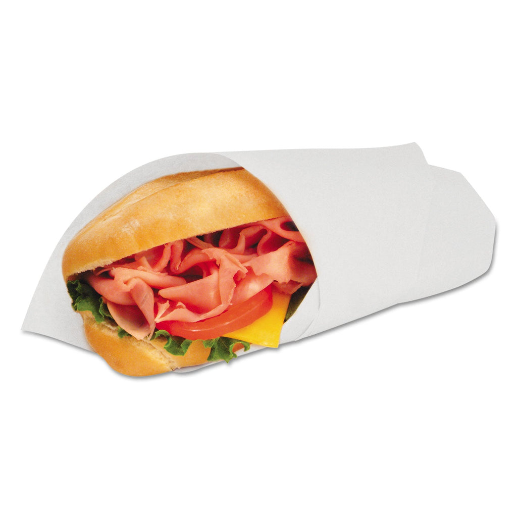 Bagcraft Grease-Resistant Paper Wraps and Liners, 12 x 12, White, 1,000/Box, 5 Boxes/Carton