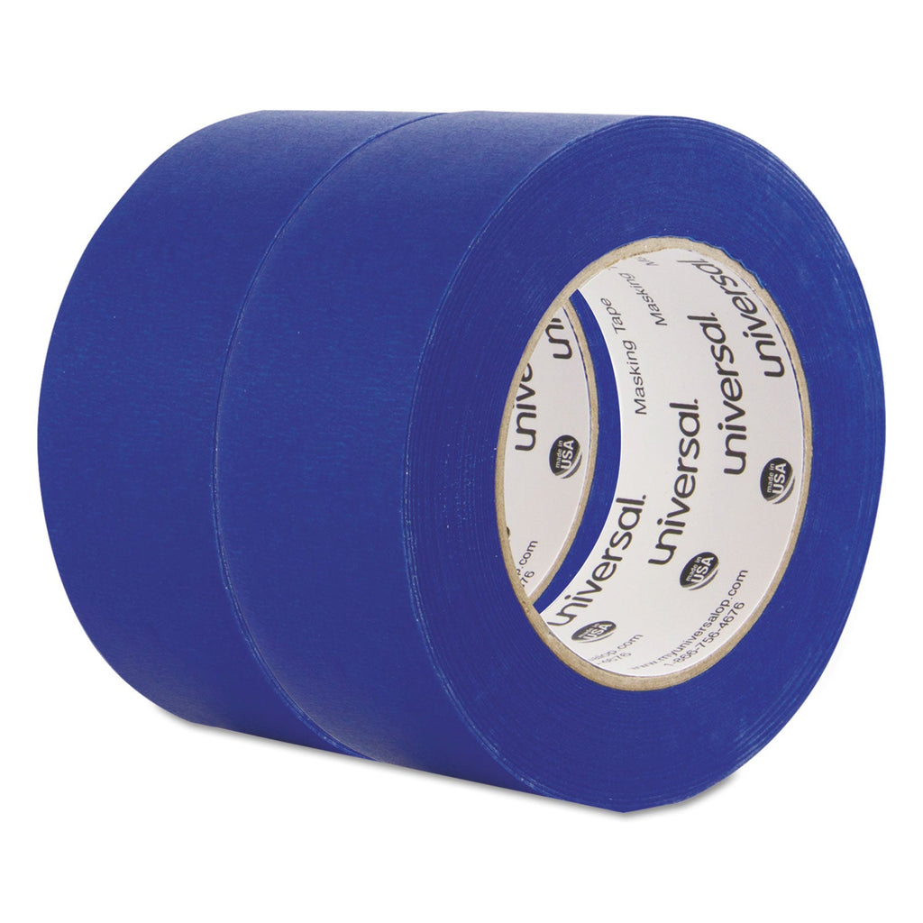 Universal Premium Blue Masking Tape with UV Resistance, 3" Core, 48 mm x 54.8 m, Blue, 2/Pack
