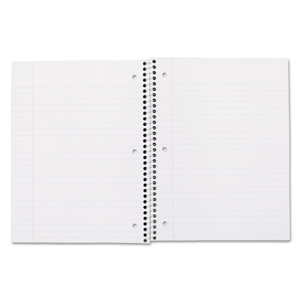 Mead Spiral Notebook, 3-Hole Punched, 1 Subject, Wide/Legal Rule, Randomly Assorted Covers, 10.5 x 7.5, 100 Sheets