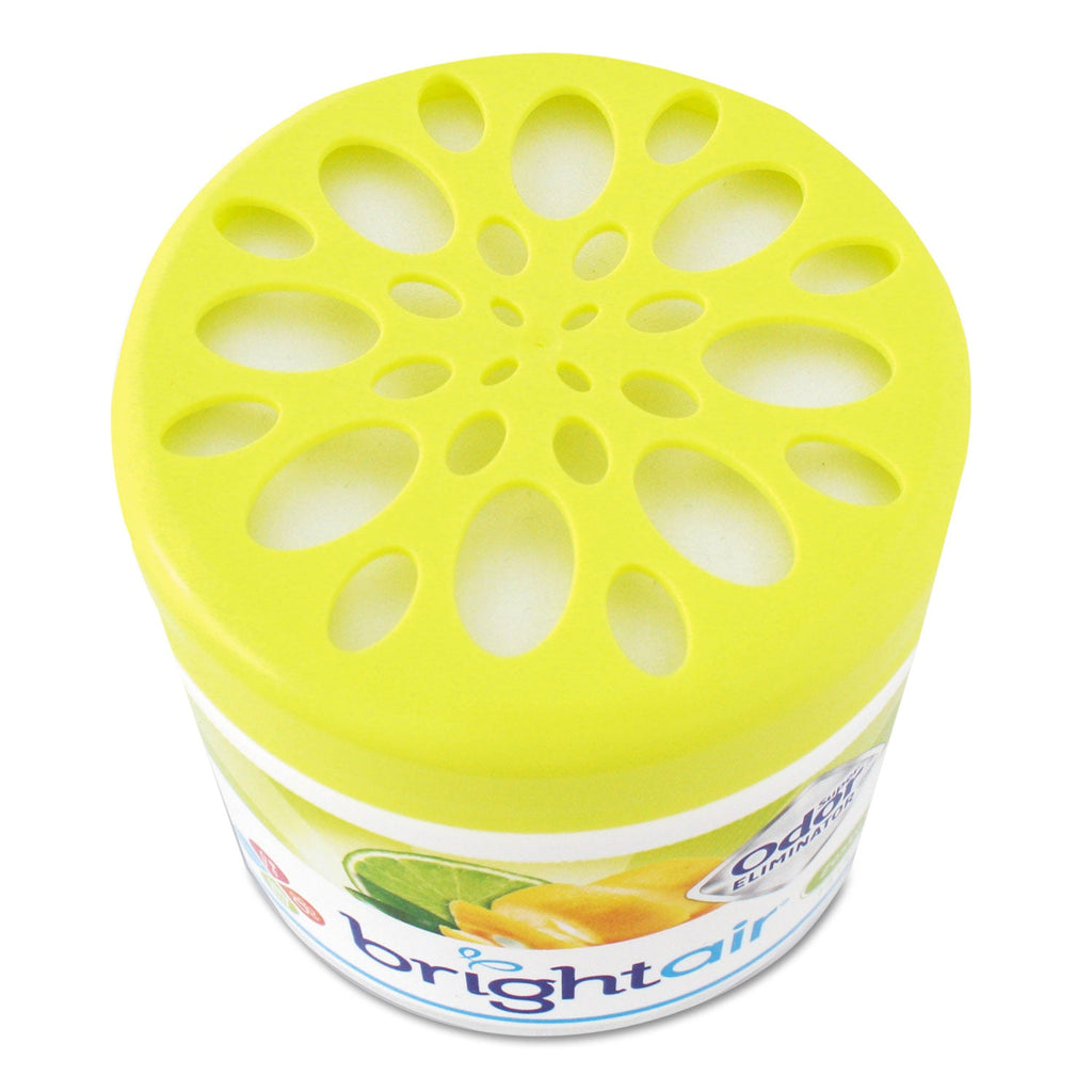 BRIGHT Air Super Odor Eliminator, Zesty Lemon and Lime, 14 oz Jar, 6/Carton