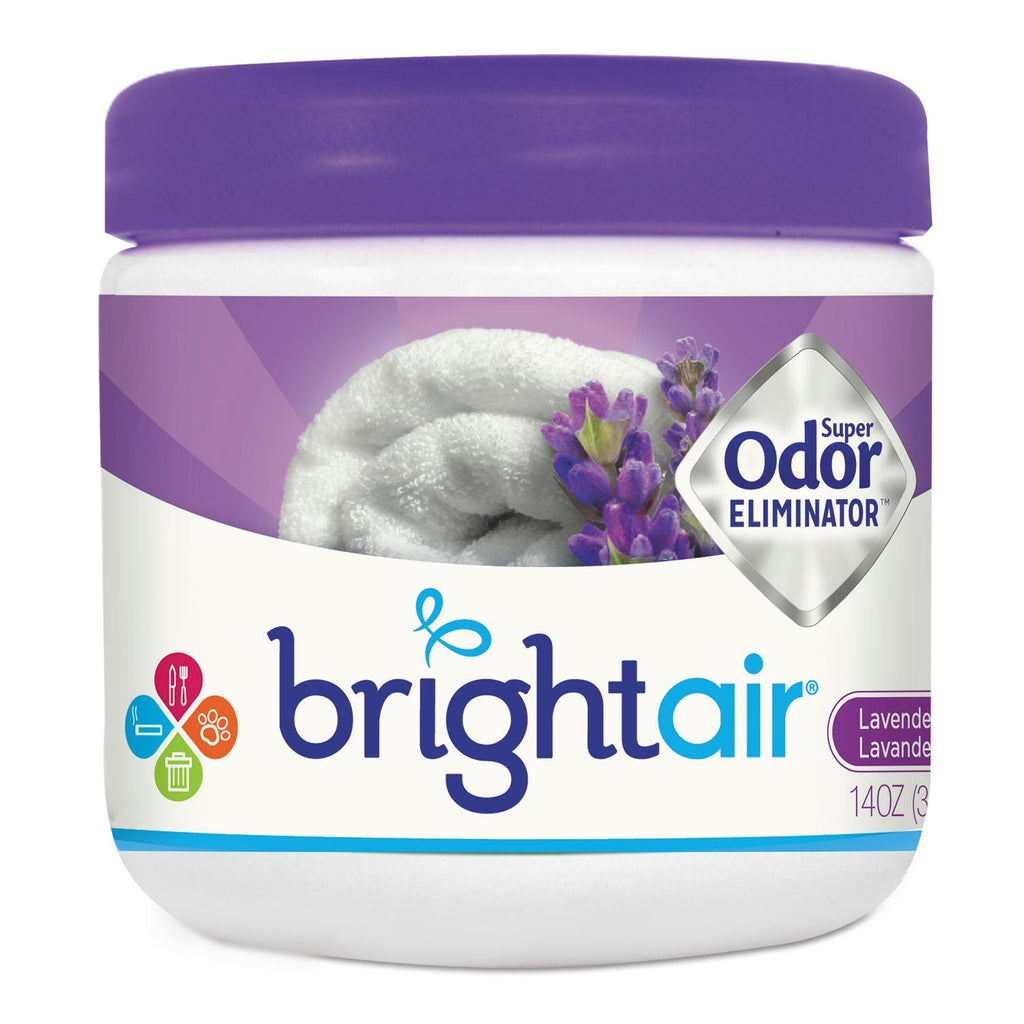 BRIGHT Air Super Odor Eliminator, Lavender and Fresh Linen, Purple, 14 oz Jar