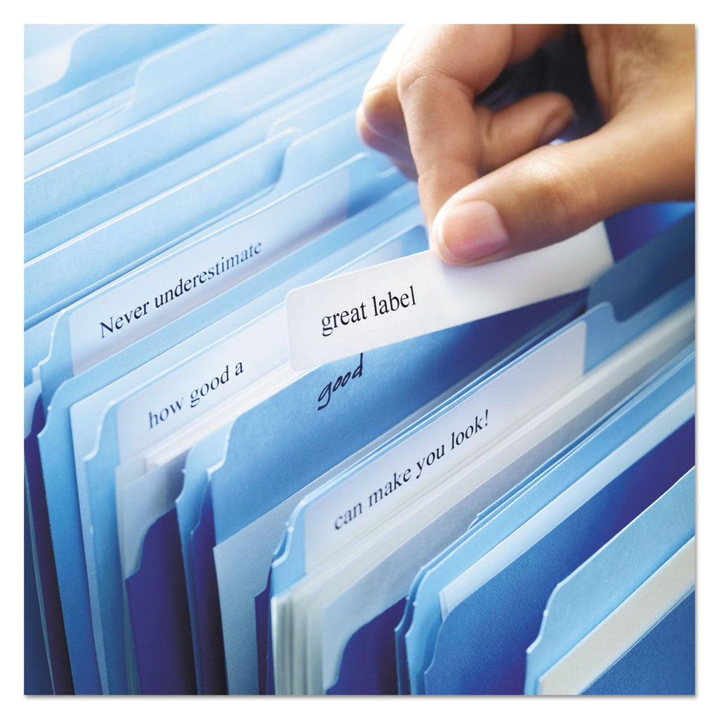 Avery Permanent TrueBlock File Folder Labels with Sure Feed Technology, 0.66 x 3.44, White, 30/Sheet, 50 Sheets/Box