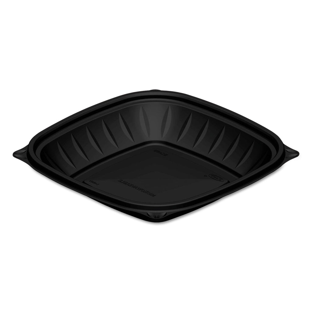 Dart PresentaBowls Pro Black Square Bowls, 24 oz, 8.5 x 8.5 x 1.8, Plastic, 63/Bag, 4 Bags/Carton