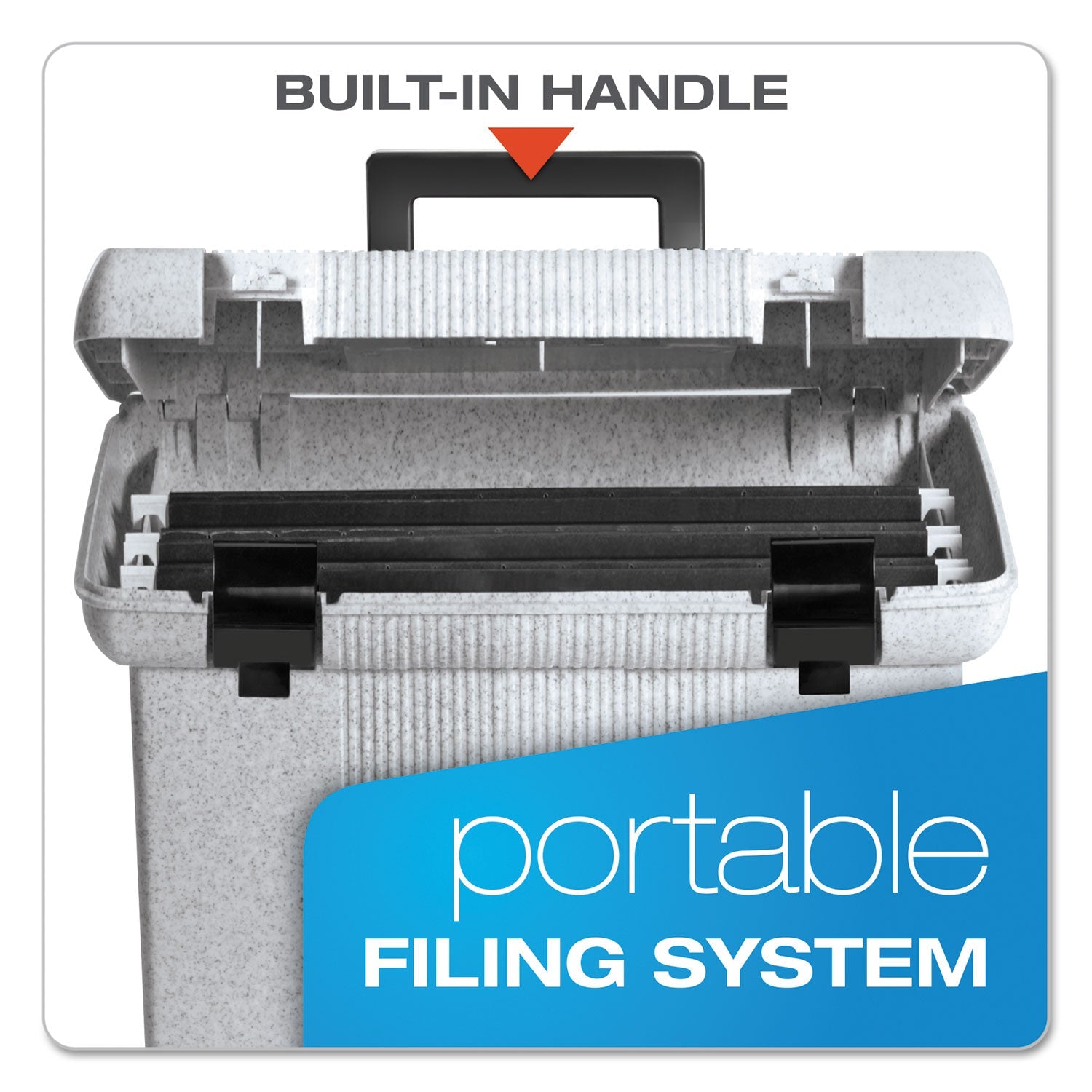 Pendaflex Portable File Boxes, Letter Files, 13.88" x 14" x 11.13", Granite