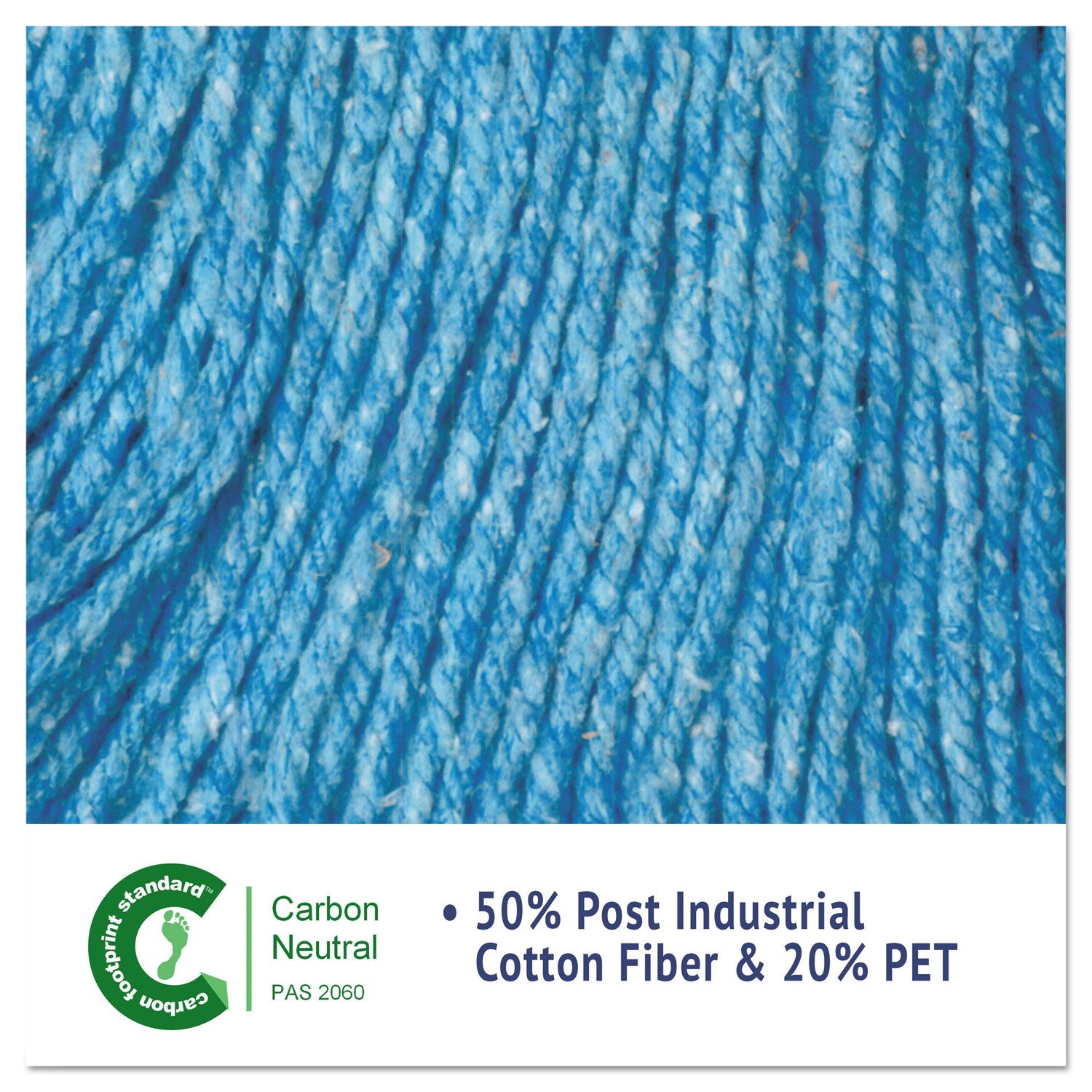 Boardwalk Super Loop Wet Mop Head, Cotton/Synthetic Fiber, 5" Headband, Medium Size, Blue, 12/Carton
