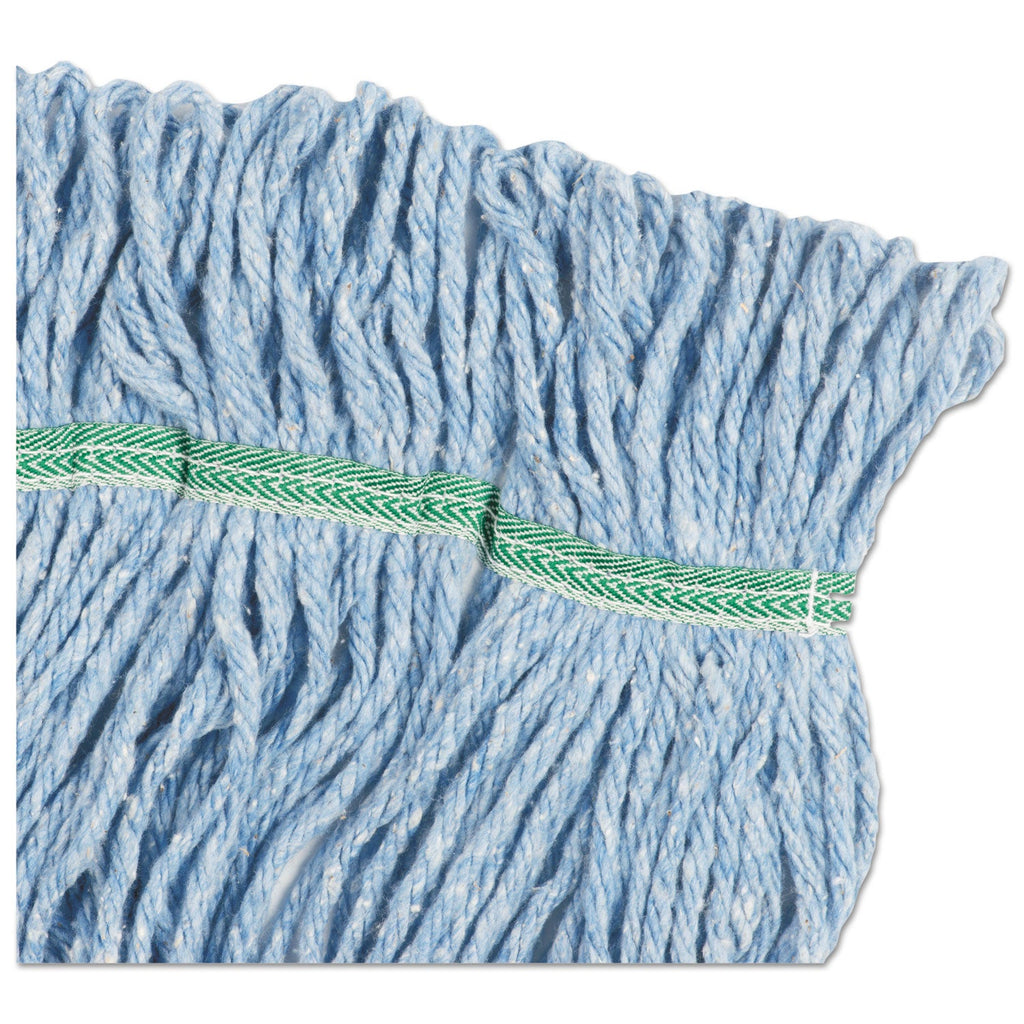 Boardwalk Super Loop Wet Mop Head, Cotton/Synthetic Fiber, 5" Headband, Medium Size, Blue, 12/Carton