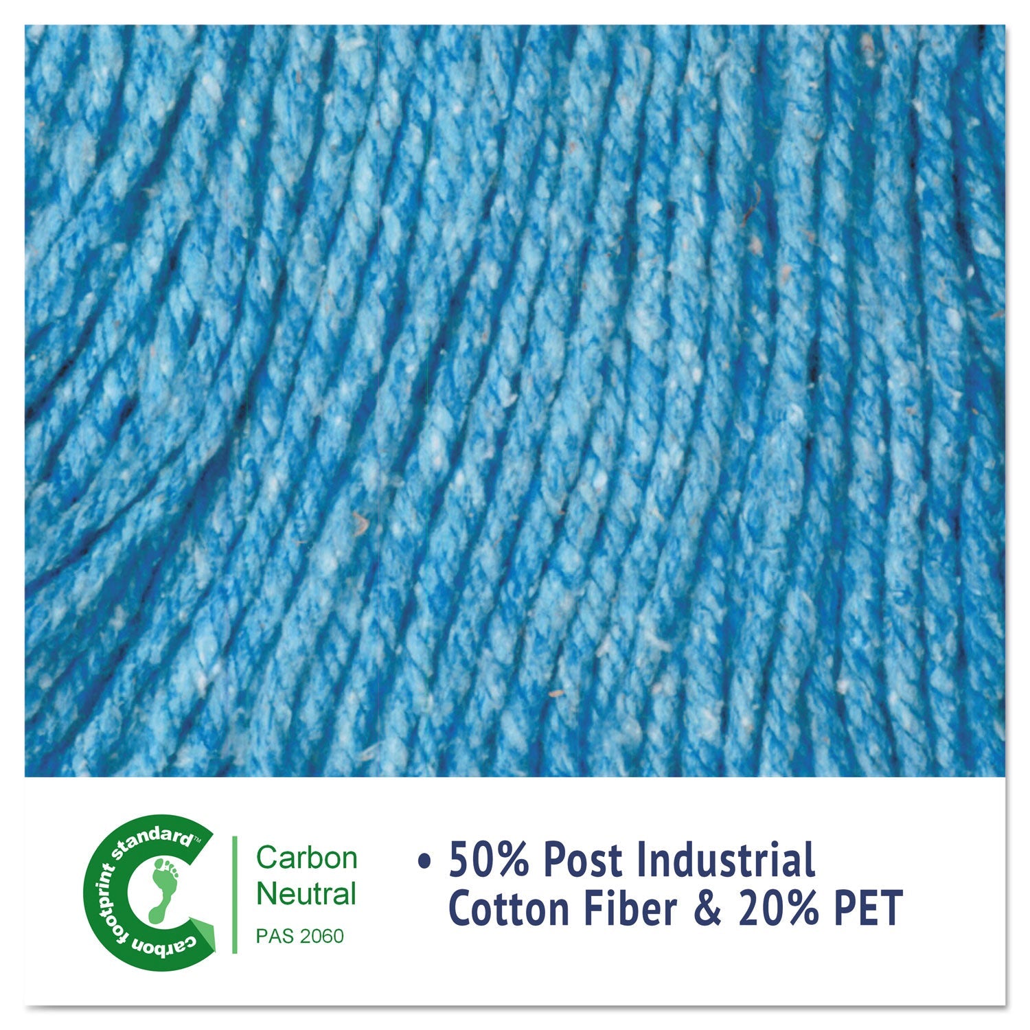 Boardwalk Super Loop Wet Mop Head, Cotton/Synthetic Fiber, 5" Headband, Medium Size, Blue