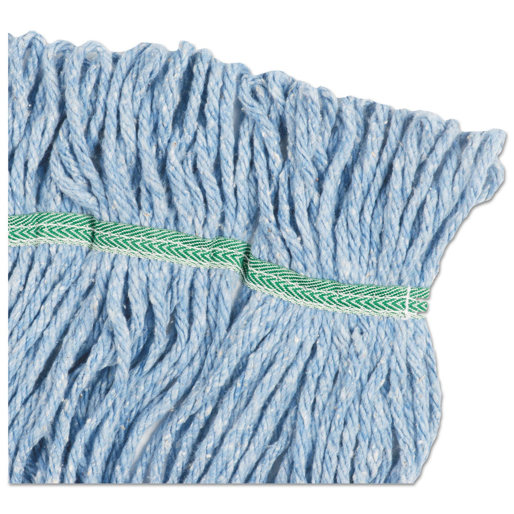 Boardwalk Super Loop Wet Mop Head, Cotton/Synthetic Fiber, 5" Headband, Medium Size, Blue