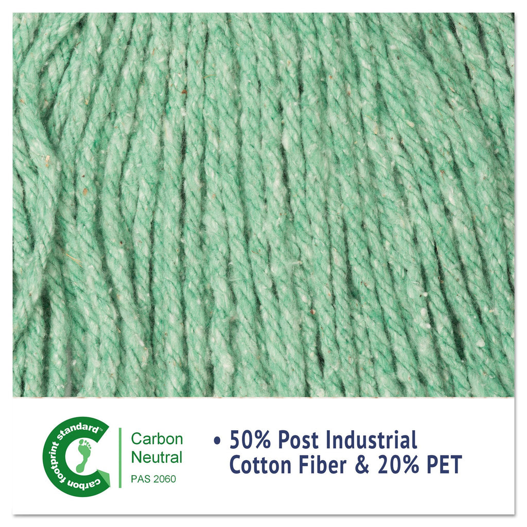 Boardwalk Super Loop Wet Mop Head, Cotton/Synthetic Fiber, 5" Headband, Large Size, Green, 12/Carton