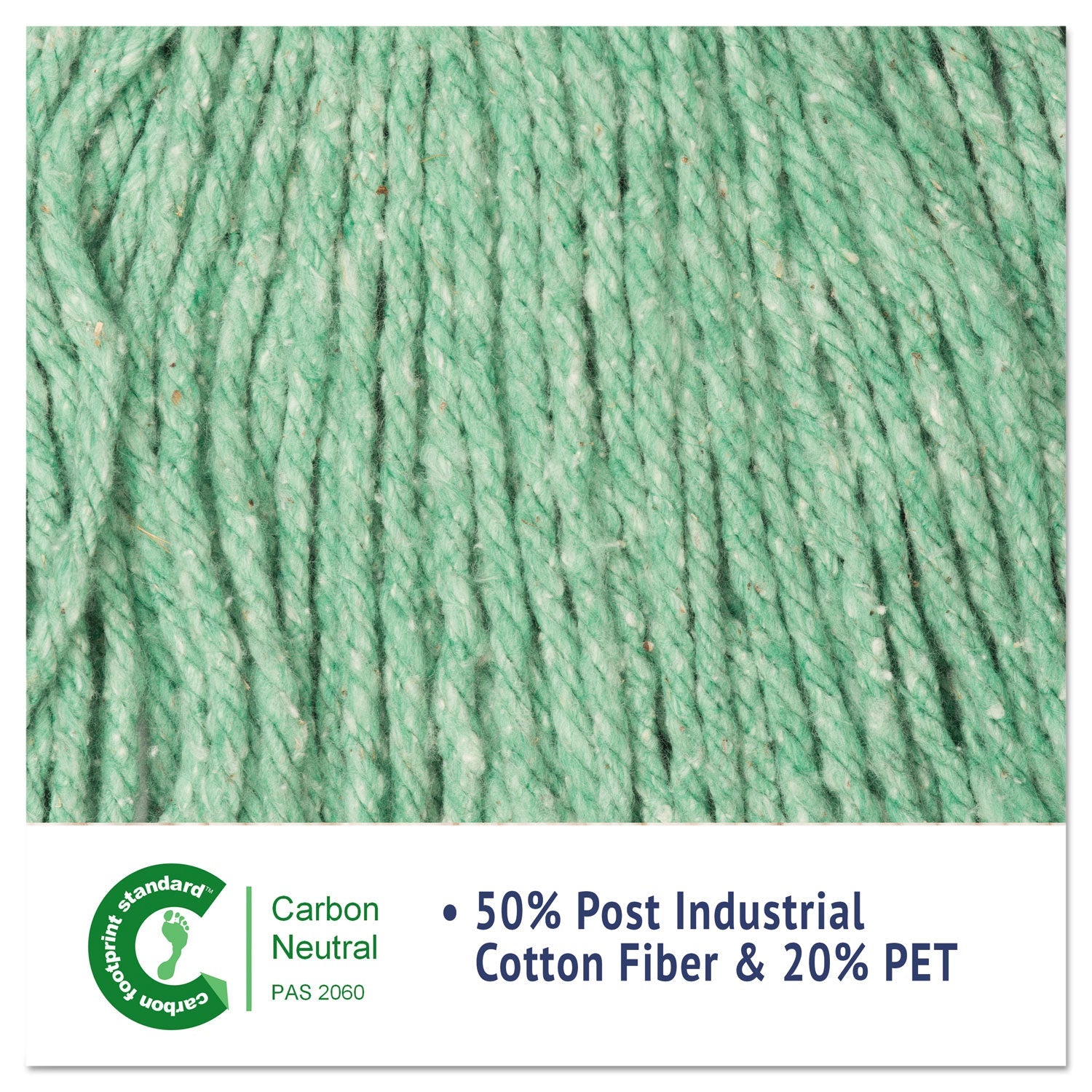 Boardwalk Super Loop Wet Mop Head, Cotton/Synthetic Fiber, 5" Headband, Large Size, Green, 12/Carton
