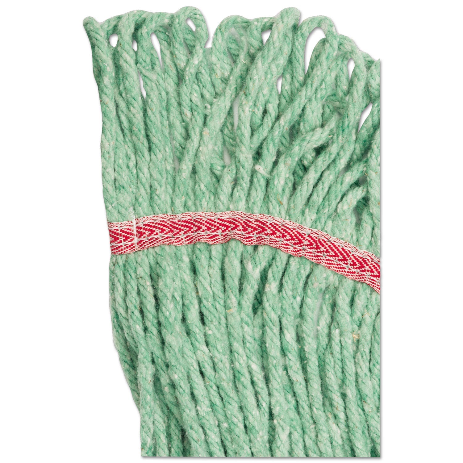Boardwalk Super Loop Wet Mop Head, Cotton/Synthetic Fiber, 5" Headband, Large Size, Green, 12/Carton