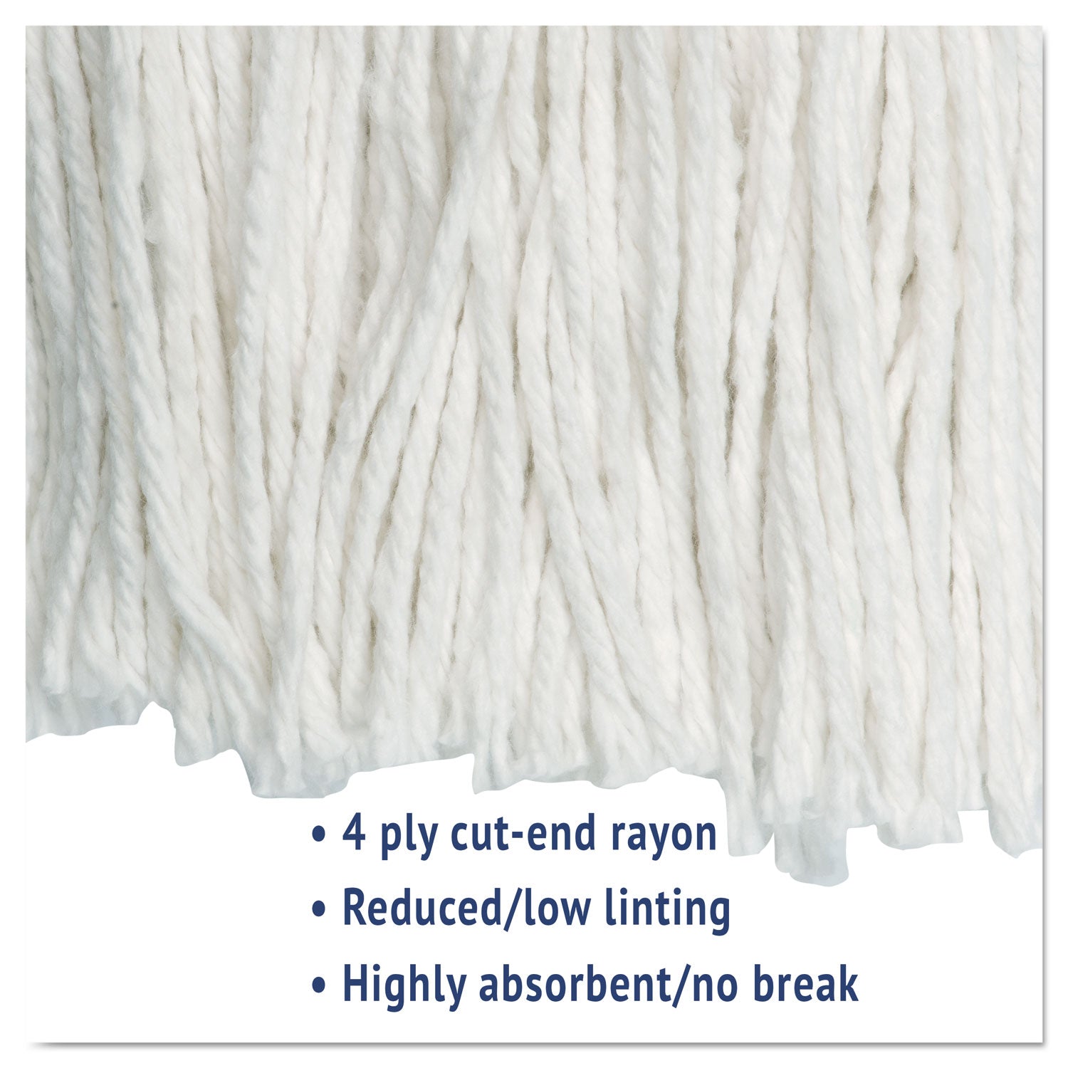 Boardwalk Cut-End Wet Mop Head, Rayon, No. 24, White