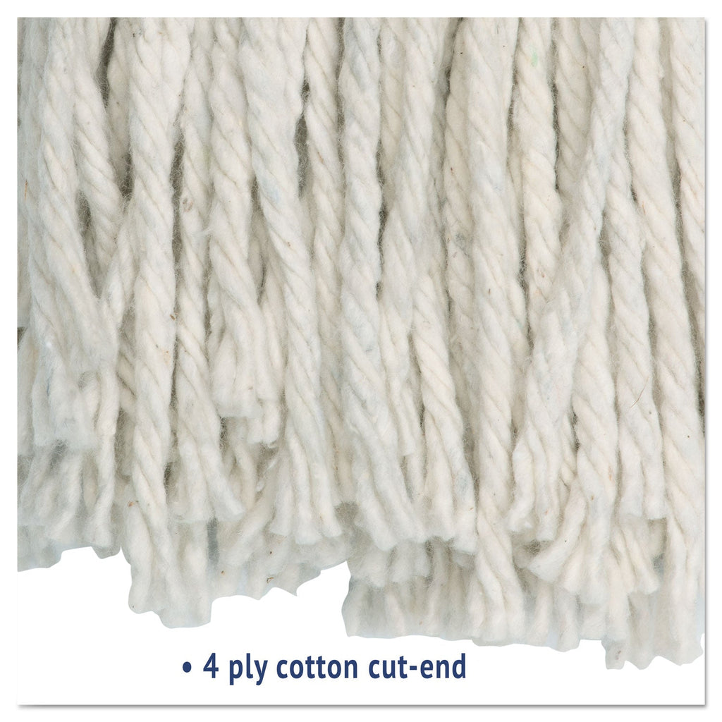 Boardwalk Cut-End Wet Mop Head, Cotton, White, #20, 12/Carton