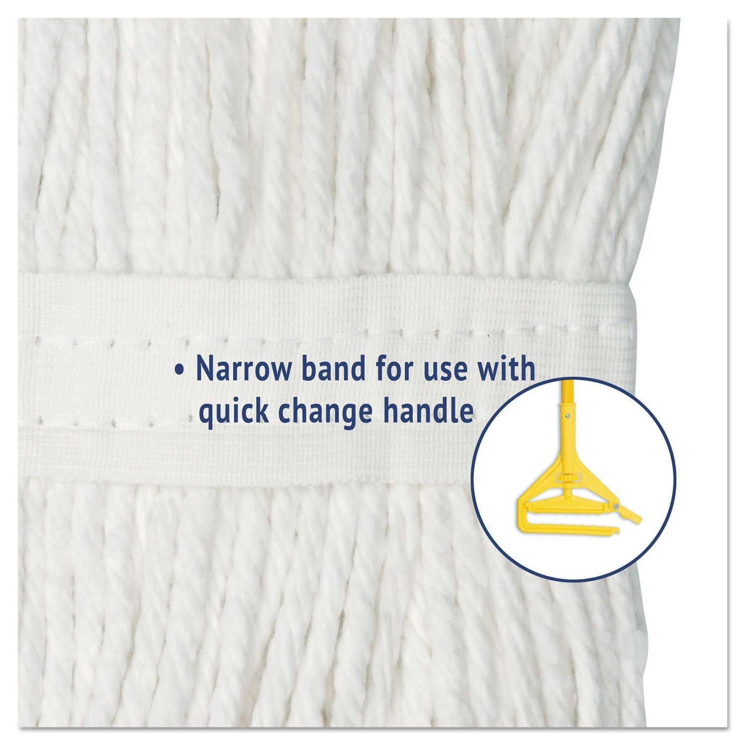 Boardwalk Cut-End Wet Mop Head, Rayon, No. 24, White