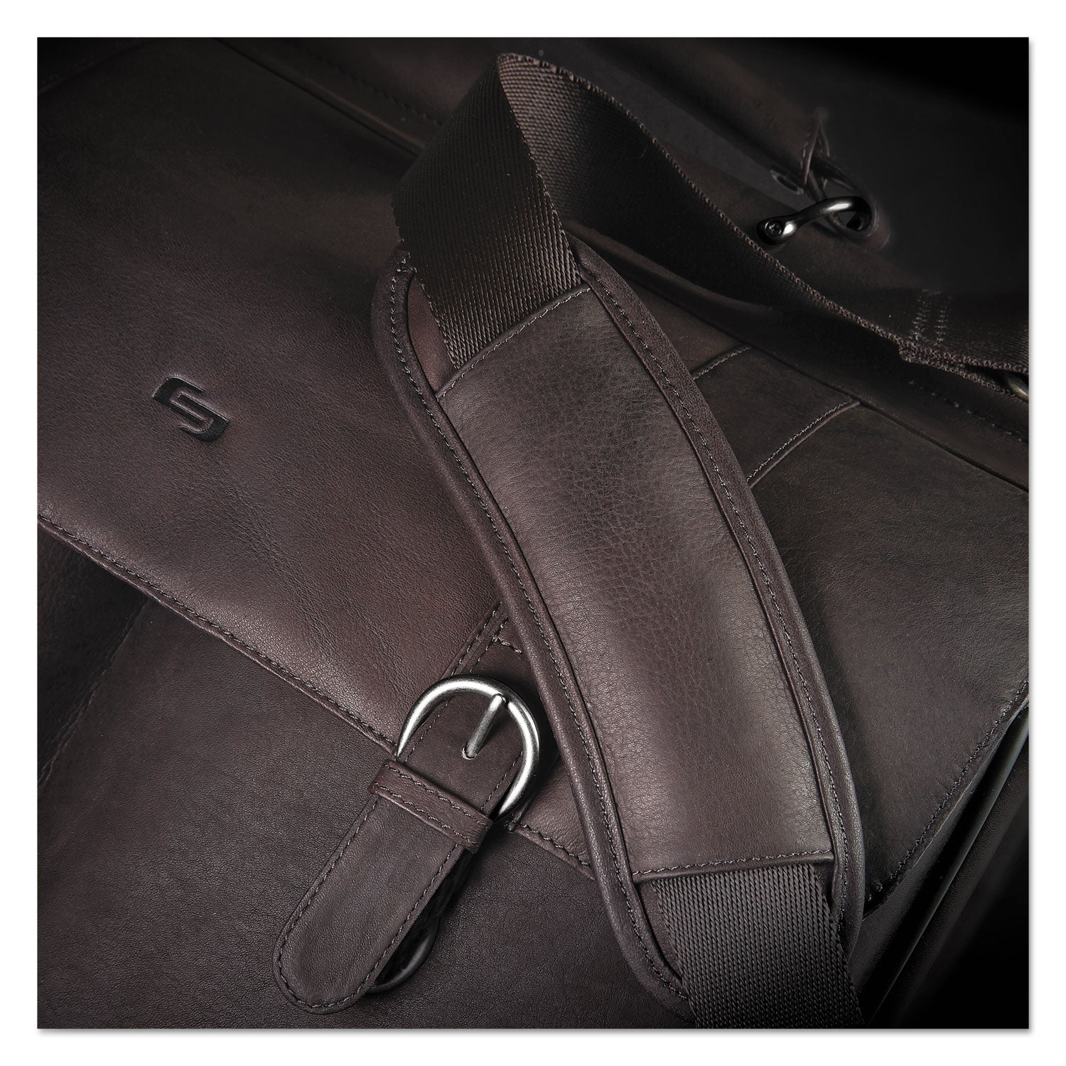 Solo Executive Leather Briefcase, Fits Devices Up to 16", Leather, 16.5 x 5 x 13, Espresso