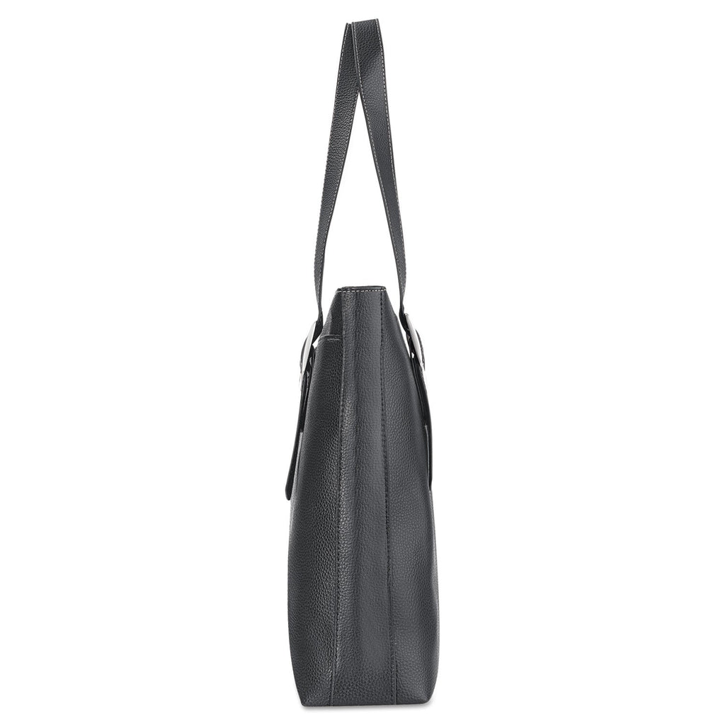 Solo Classic Tote, Fits Devices Up to 15.6", Vinyl, 13.75 x 17.5 x 3.75, Black/Red