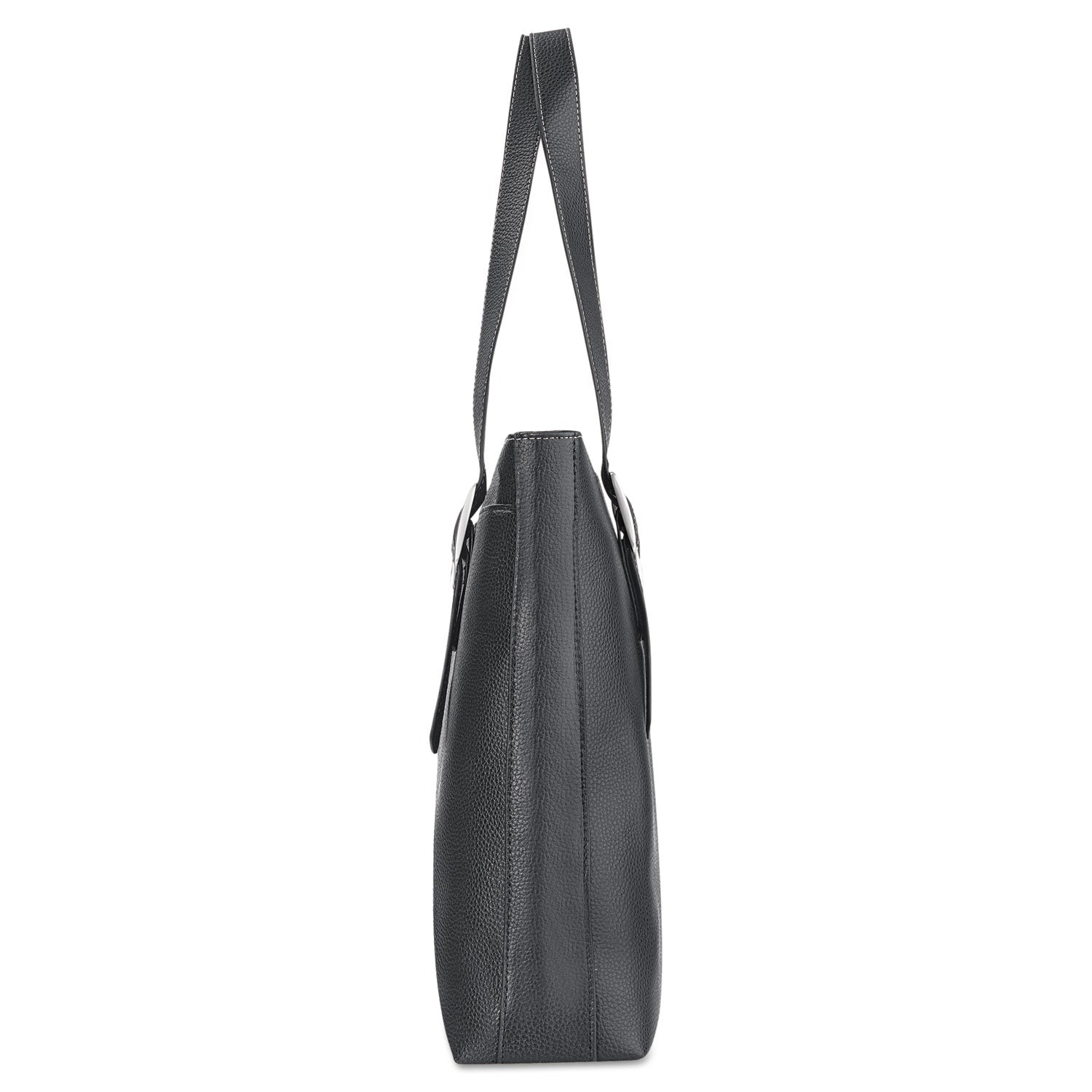 Solo Classic Tote, Fits Devices Up to 15.6", Vinyl, 13.75 x 17.5 x 3.75, Black/Red