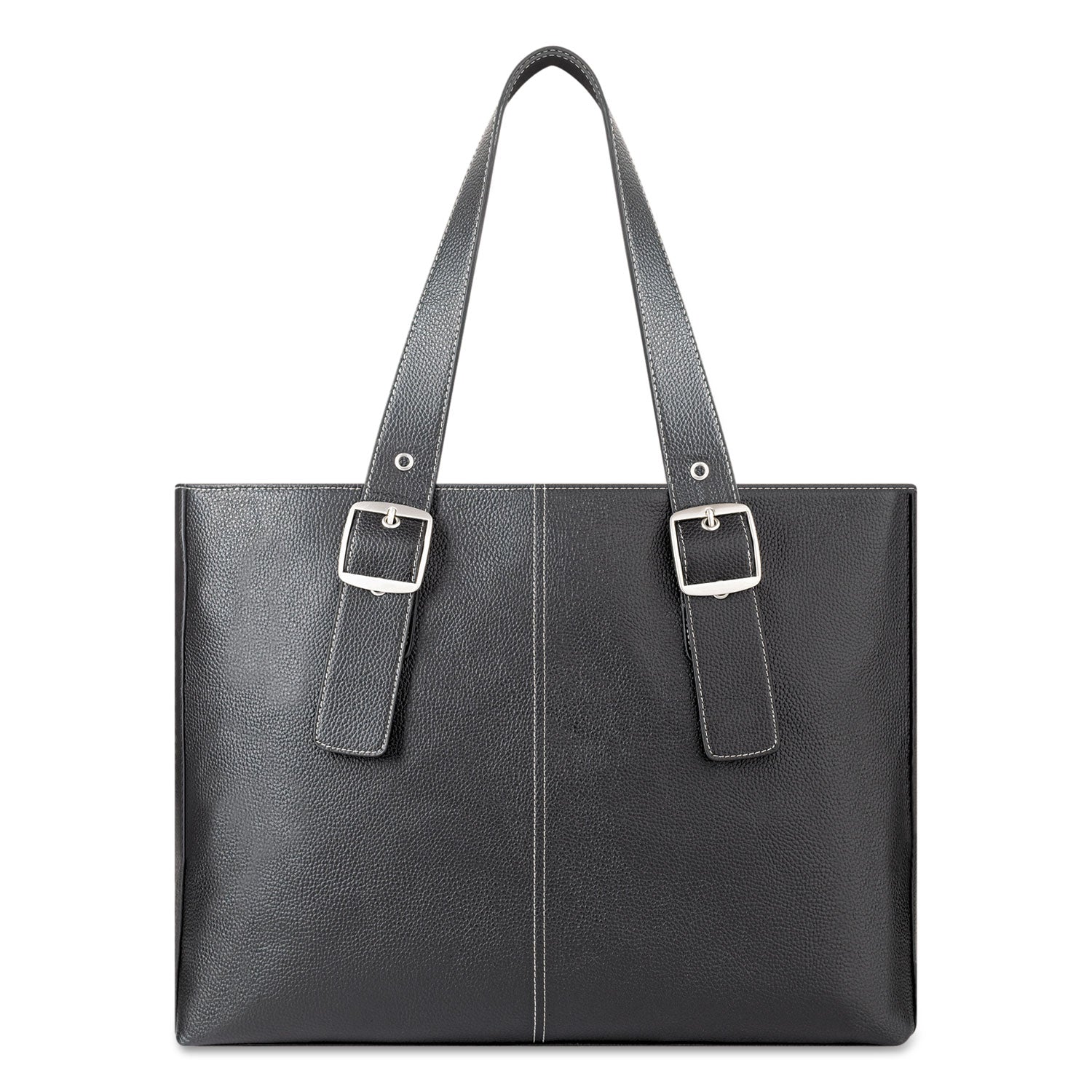 Solo Classic Tote, Fits Devices Up to 15.6", Vinyl, 13.75 x 17.5 x 3.75, Black/Red