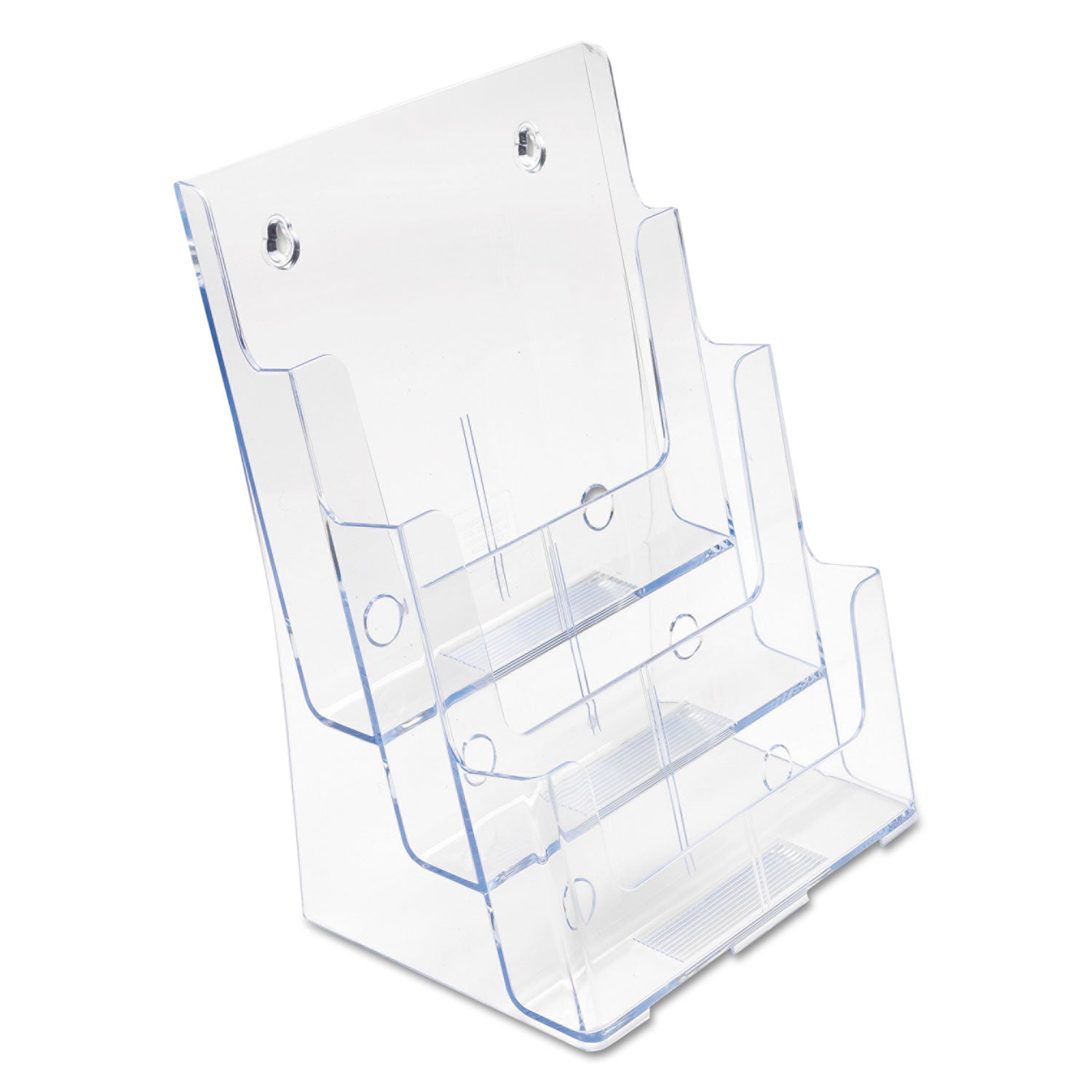 deflecto 3-Compartment DocuHolder, Magazine Size, 9.5w x 6.25d x 12.63, Clear