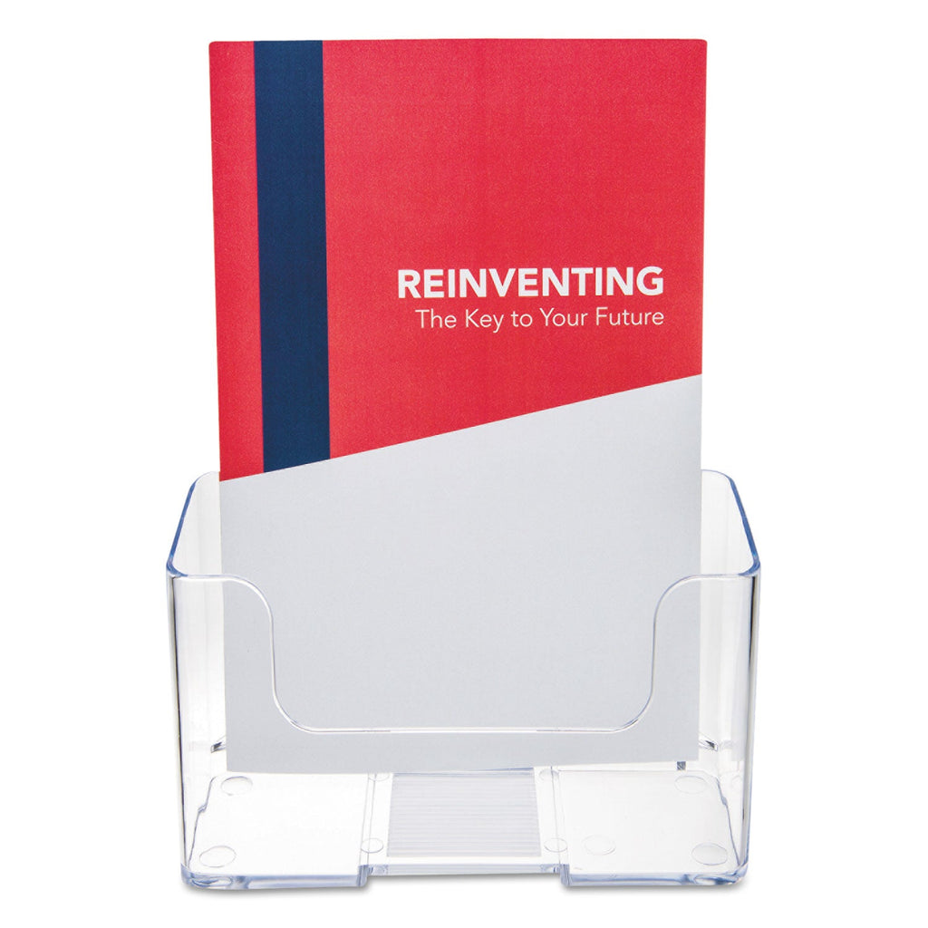 deflecto DocuHolder for Countertop/Wall-Mount, Booklet Size, 6.5w x 3.75d x 7.75h, Clear