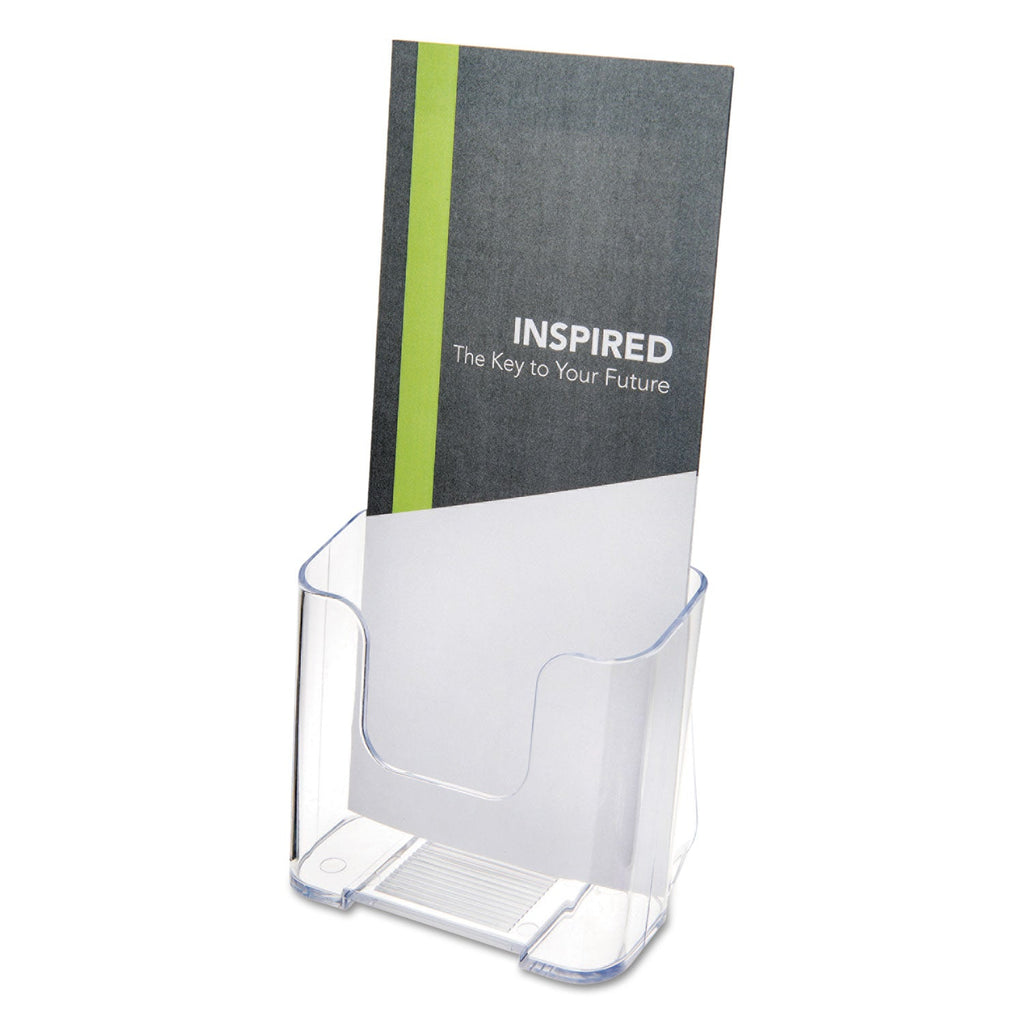 deflecto DocuHolder for Countertop/Wall-Mount, Leaflet Size, 4.25w x 3.25d x 7.75h, Clear