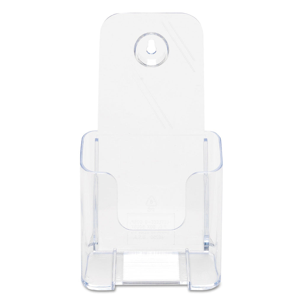 deflecto DocuHolder for Countertop/Wall-Mount, Leaflet Size, 4.25w x 3.25d x 7.75h, Clear
