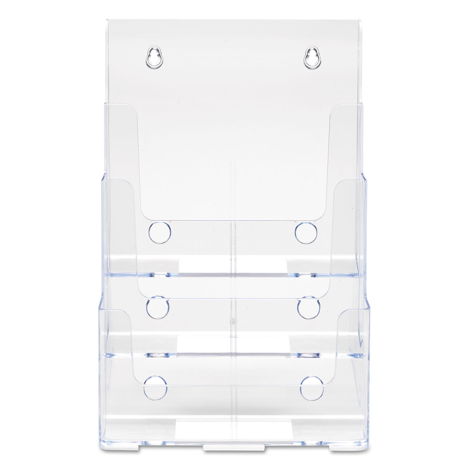 deflecto 3-Compartment DocuHolder, Magazine Size, 9.5w x 6.25d x 12.63, Clear