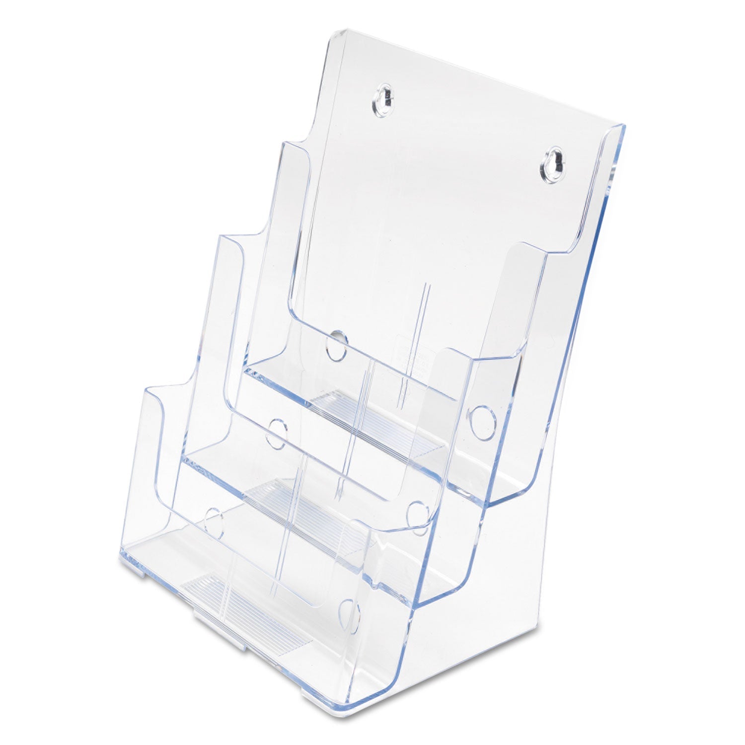 deflecto 3-Compartment DocuHolder, Magazine Size, 9.5w x 6.25d x 12.63, Clear