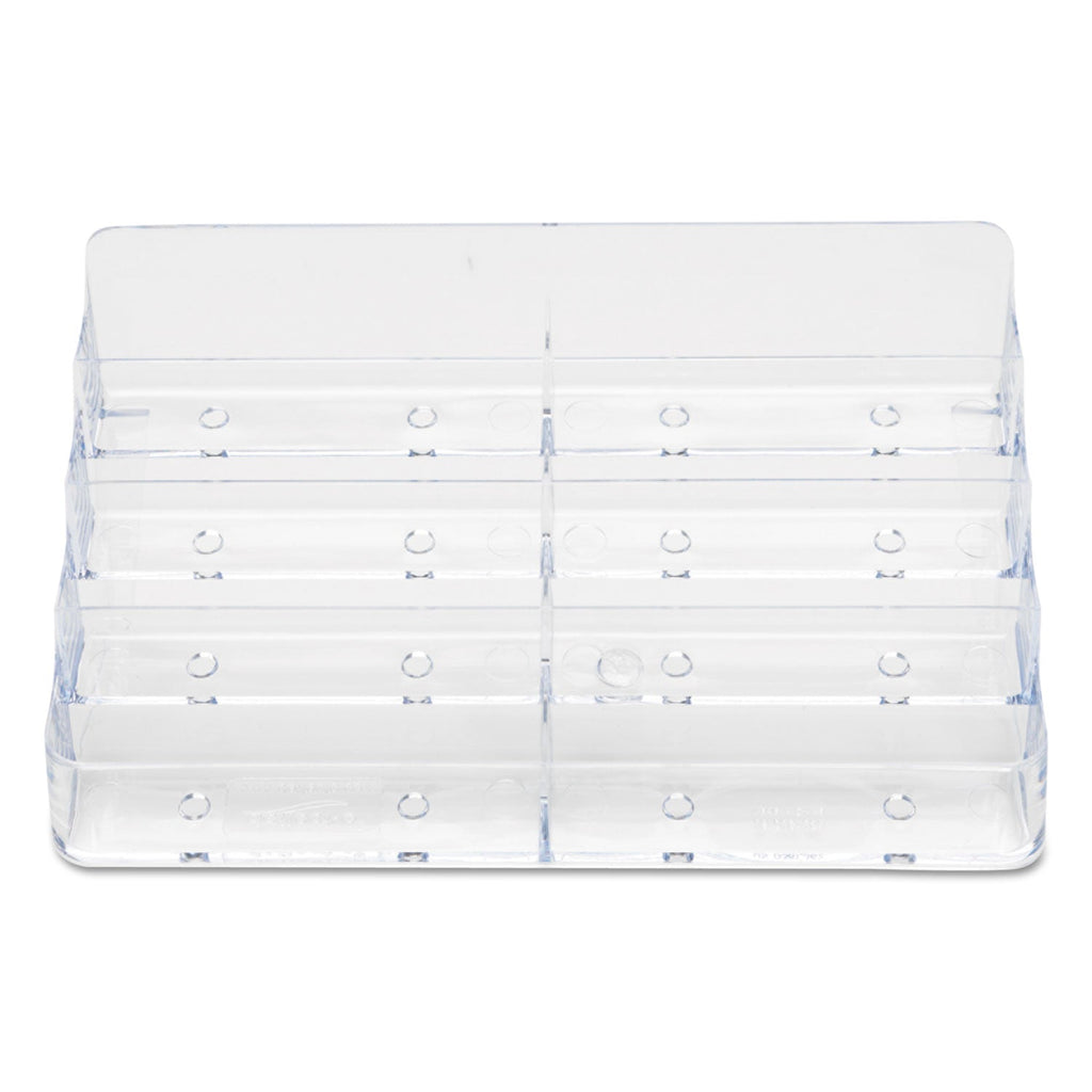 deflecto 8-Pocket Business Card Holder, Holds 400 Cards, 7.78 x 3.5 x 3.38, Plastic, Clear