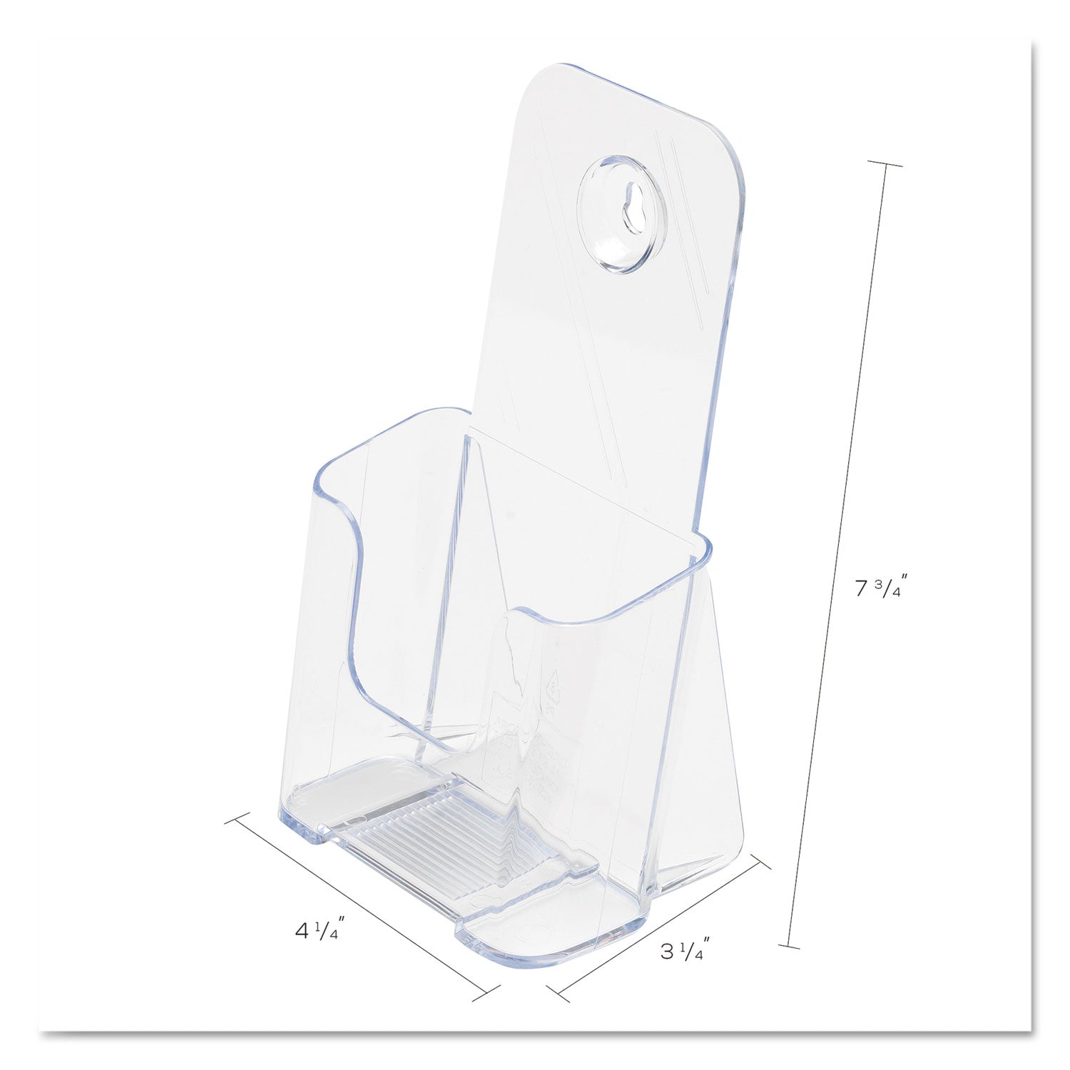 deflecto DocuHolder for Countertop/Wall-Mount, Leaflet Size, 4.25w x 3.25d x 7.75h, Clear