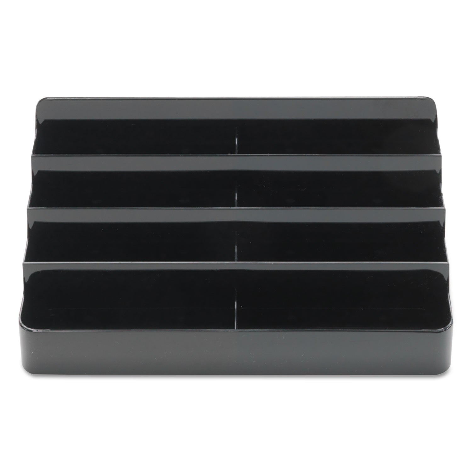 deflecto 8-Tier Recycled Business Card Holder, Holds 400 Cards, 7.88 x 3.88 x 3.38, Plastic, Black