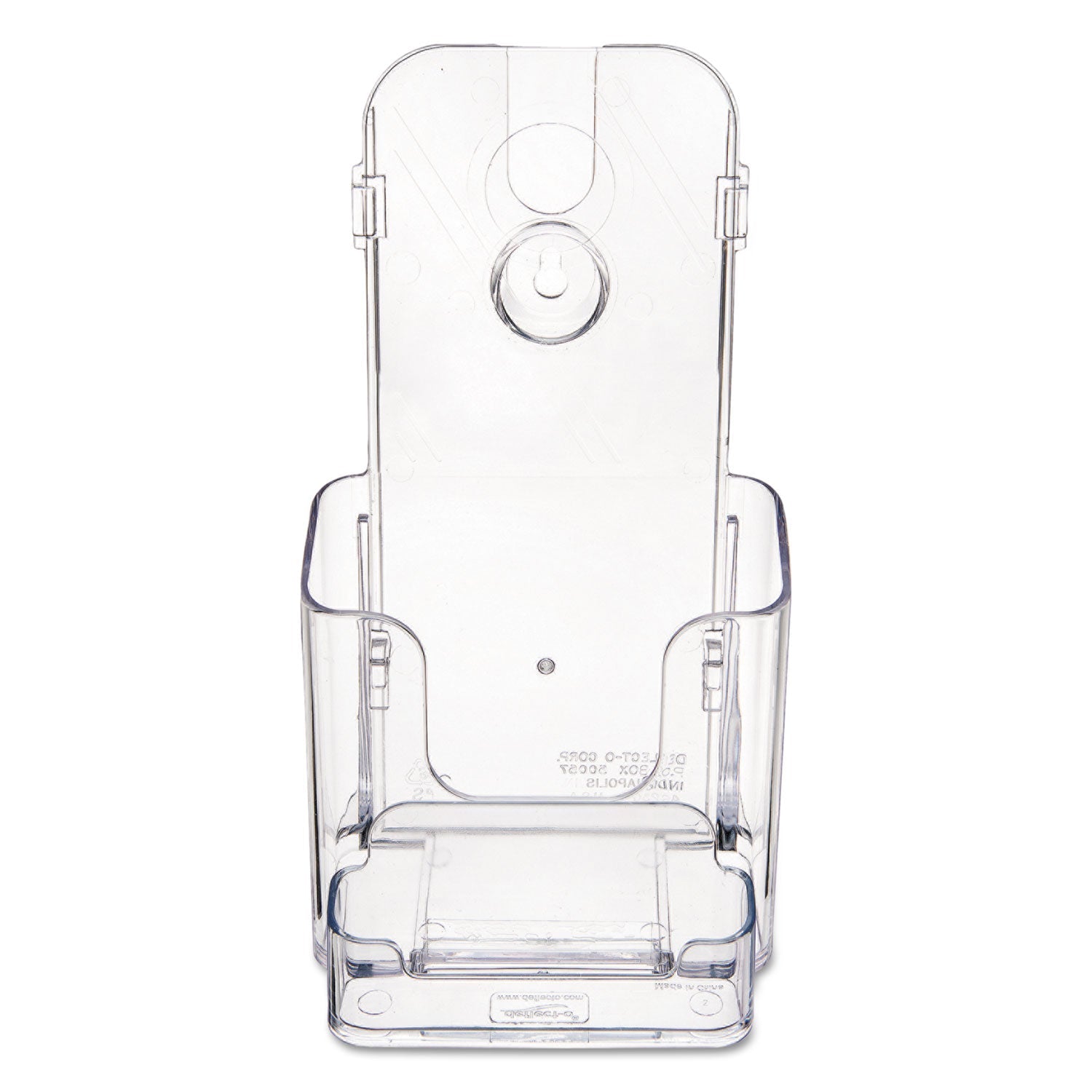deflecto DocuHolder for Countertop/Wall-Mount w/Card Holder, 4.38w x 4.25d x 7.75h, Clear